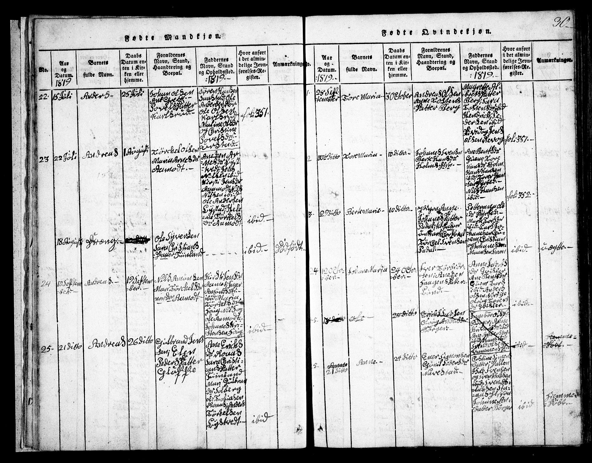 Skiptvet prestekontor Kirkebøker, SAO/A-20009/G/Ga/L0001: Parish register (copy) no. 1, 1815-1838, p. 30