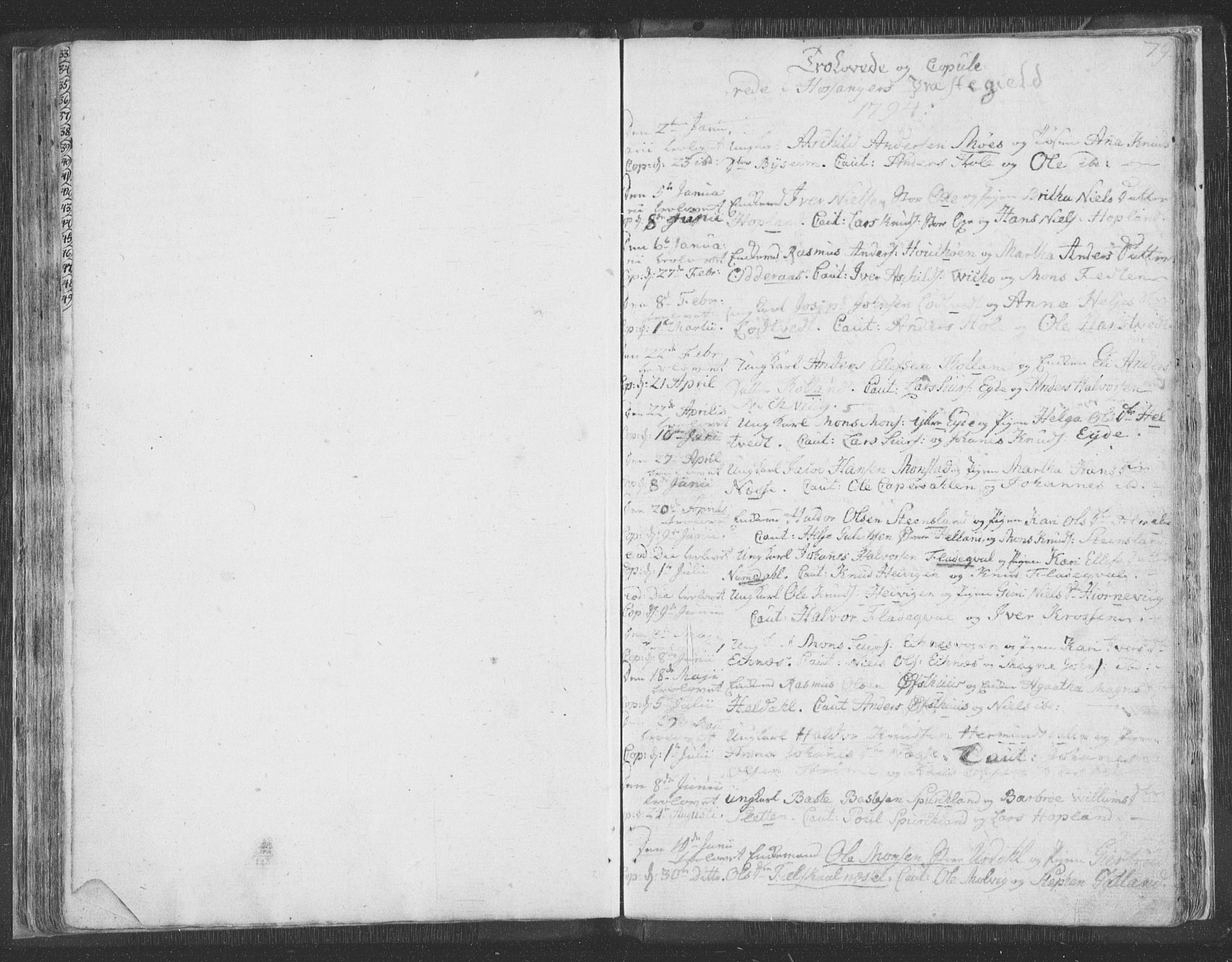 Hosanger sokneprestembete, AV/SAB-A-75801/H/Haa: Parish register (official) no. A 3, 1793-1811, p. 78b-79a