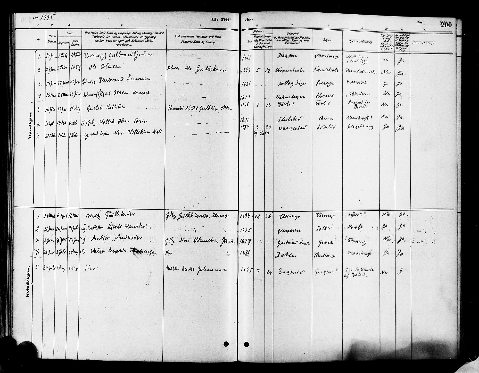 Flesberg kirkebøker, SAKO/A-18/F/Fa/L0008: Parish register (official) no. I 8, 1879-1899, p. 200