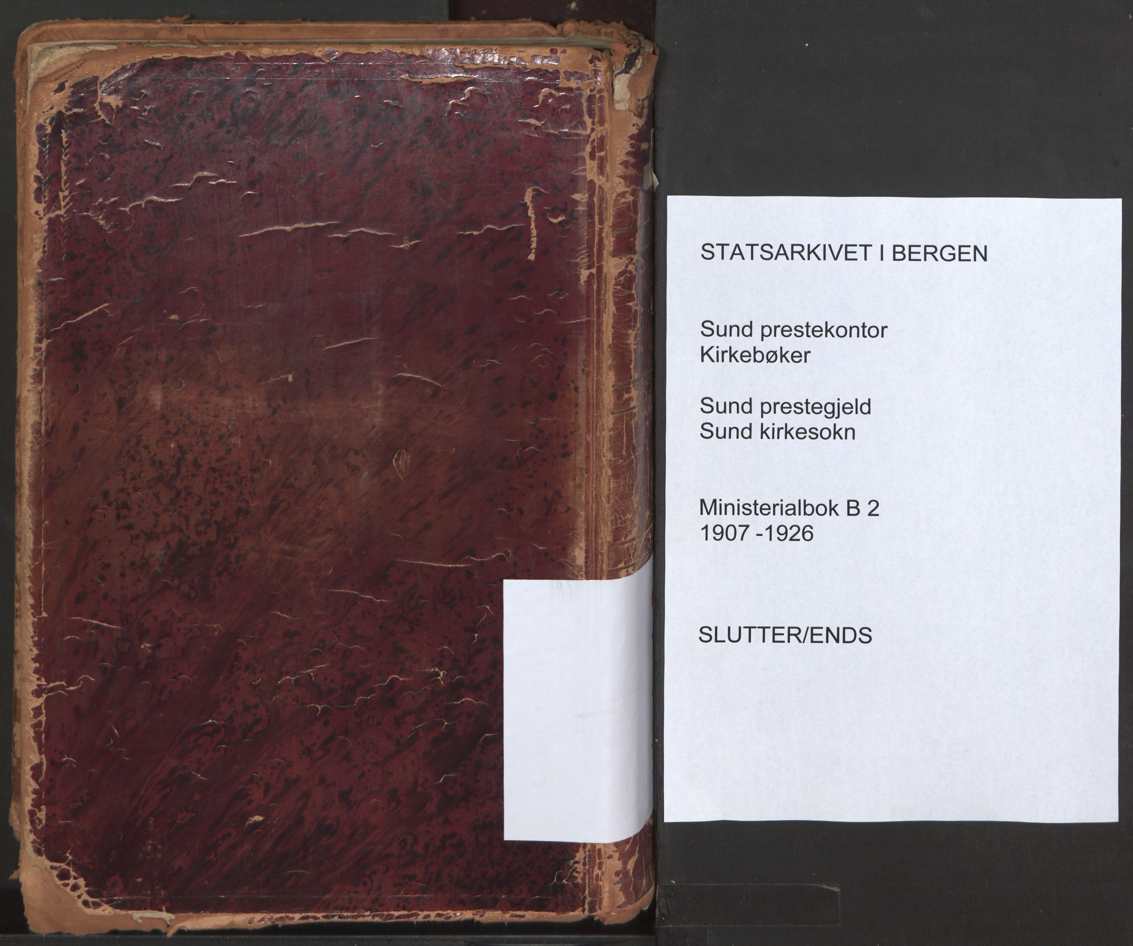 Sund sokneprestembete, AV/SAB-A-99930: Parish register (official) no. B 2, 1907-1926