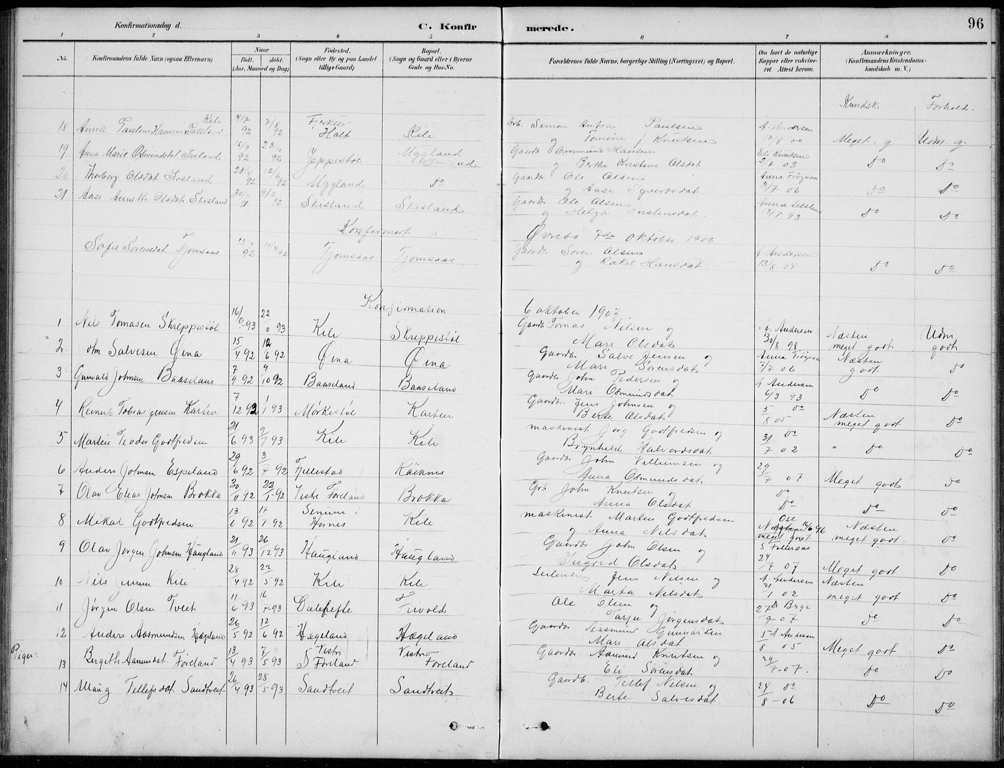 Vennesla sokneprestkontor, AV/SAK-1111-0045/Fb/Fba/L0003: Parish register (copy) no. B 3, 1890-1919, p. 97