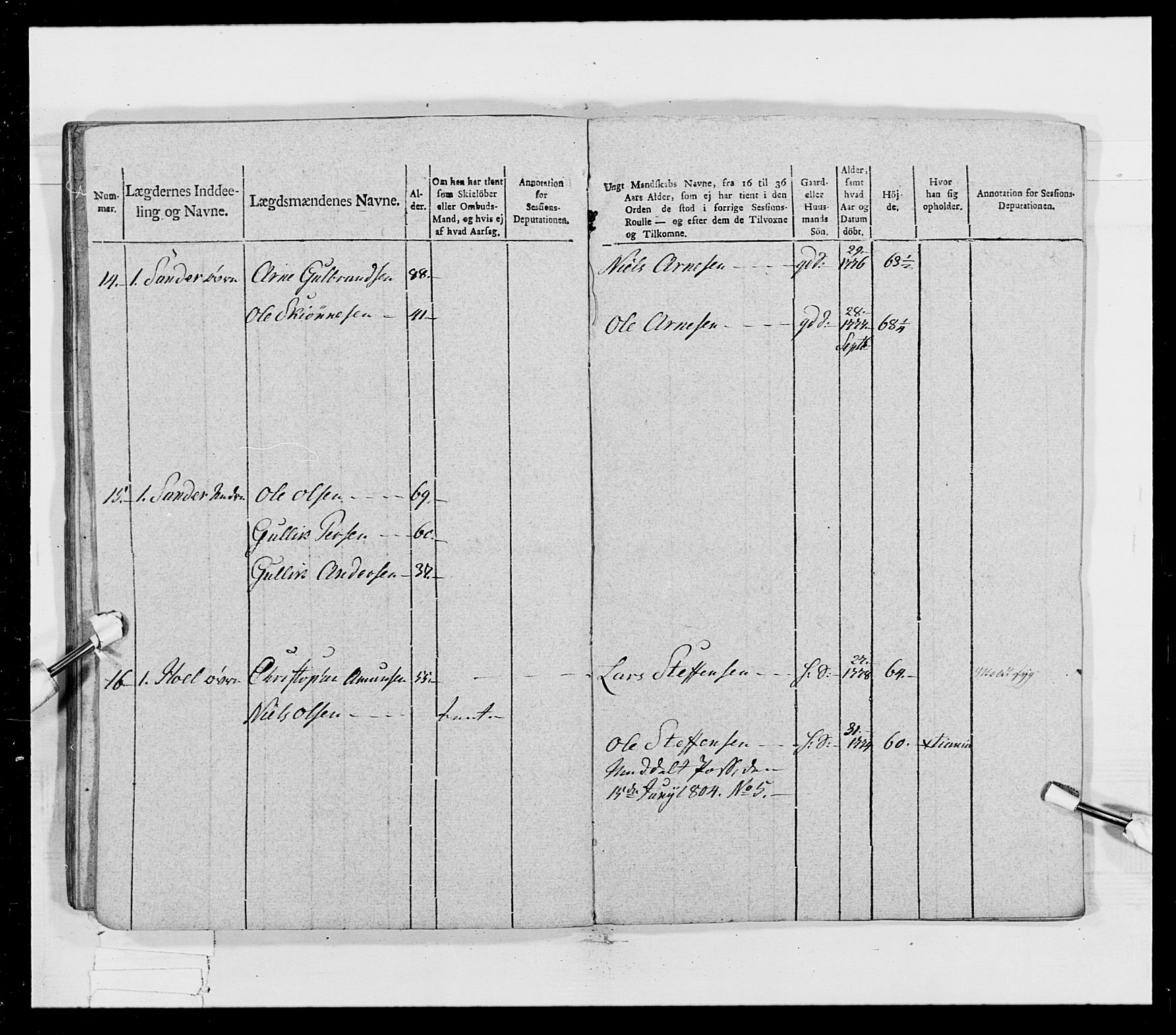 Generalitets- og kommissariatskollegiet, Det kongelige norske kommissariatskollegium, AV/RA-EA-5420/E/Eh/L0023: Norske jegerkorps, 1805, p. 63