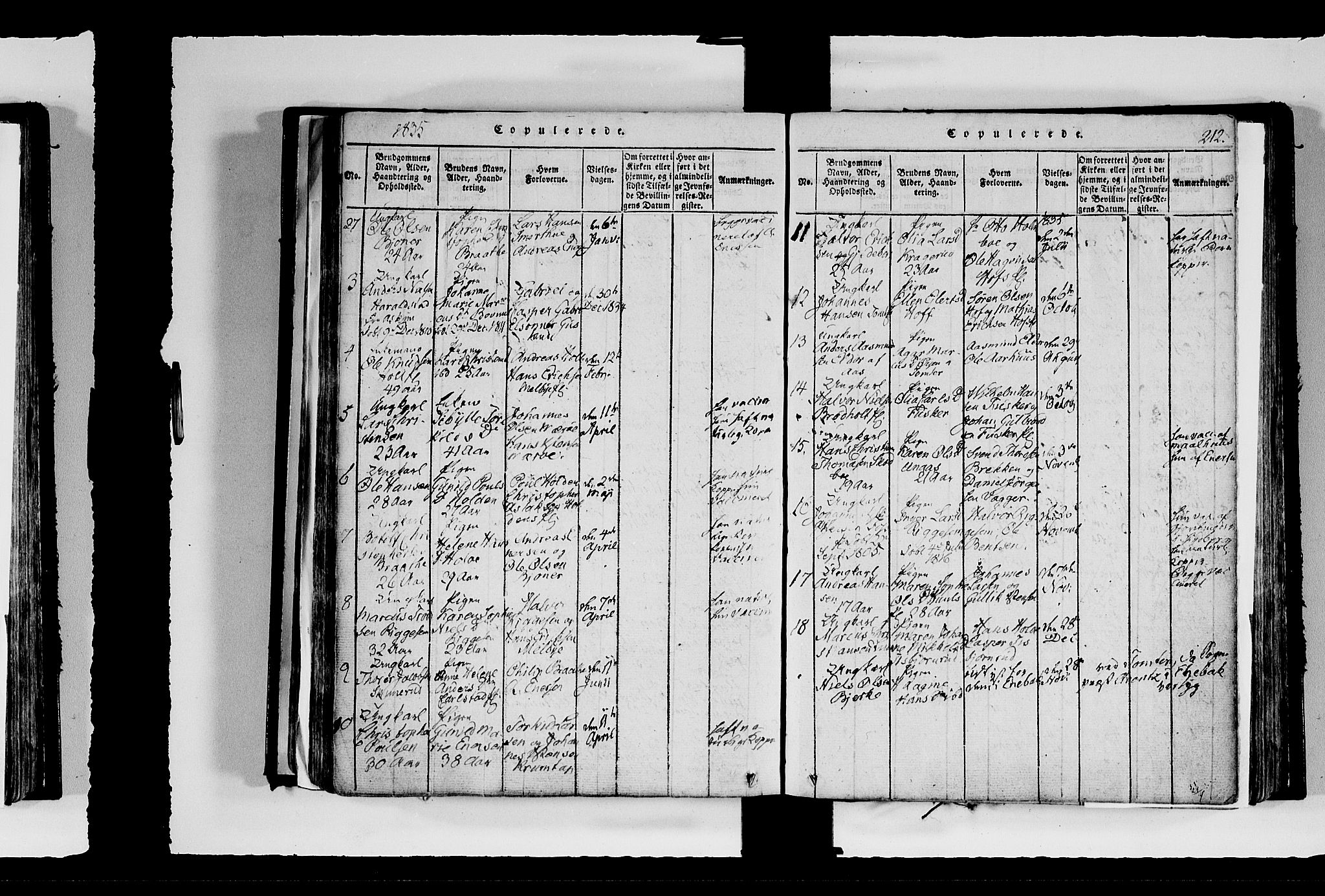 Hobøl prestekontor Kirkebøker, AV/SAO-A-2002/F/Fa/L0002: Parish register (official) no. I 2, 1814-1841, p. 212