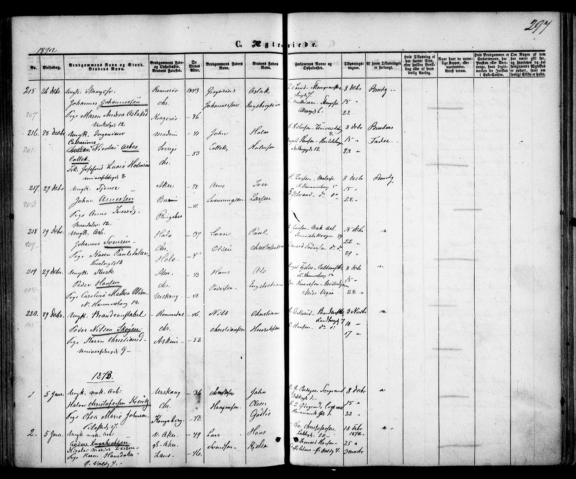 Trefoldighet prestekontor Kirkebøker, AV/SAO-A-10882/F/Fc/L0001: Parish register (official) no. III 1, 1858-1874, p. 297