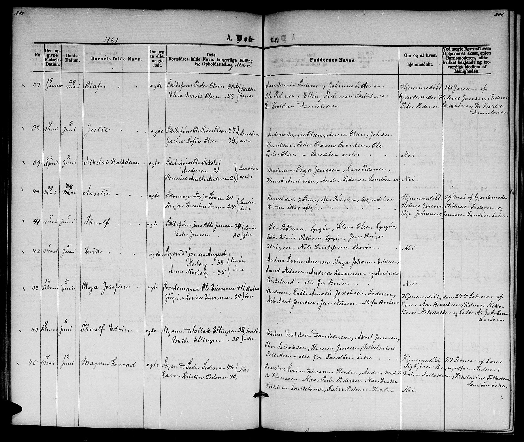 Dypvåg sokneprestkontor, AV/SAK-1111-0007/F/Fb/Fba/L0012: Parish register (copy) no. B 12, 1872-1886, p. 200-201