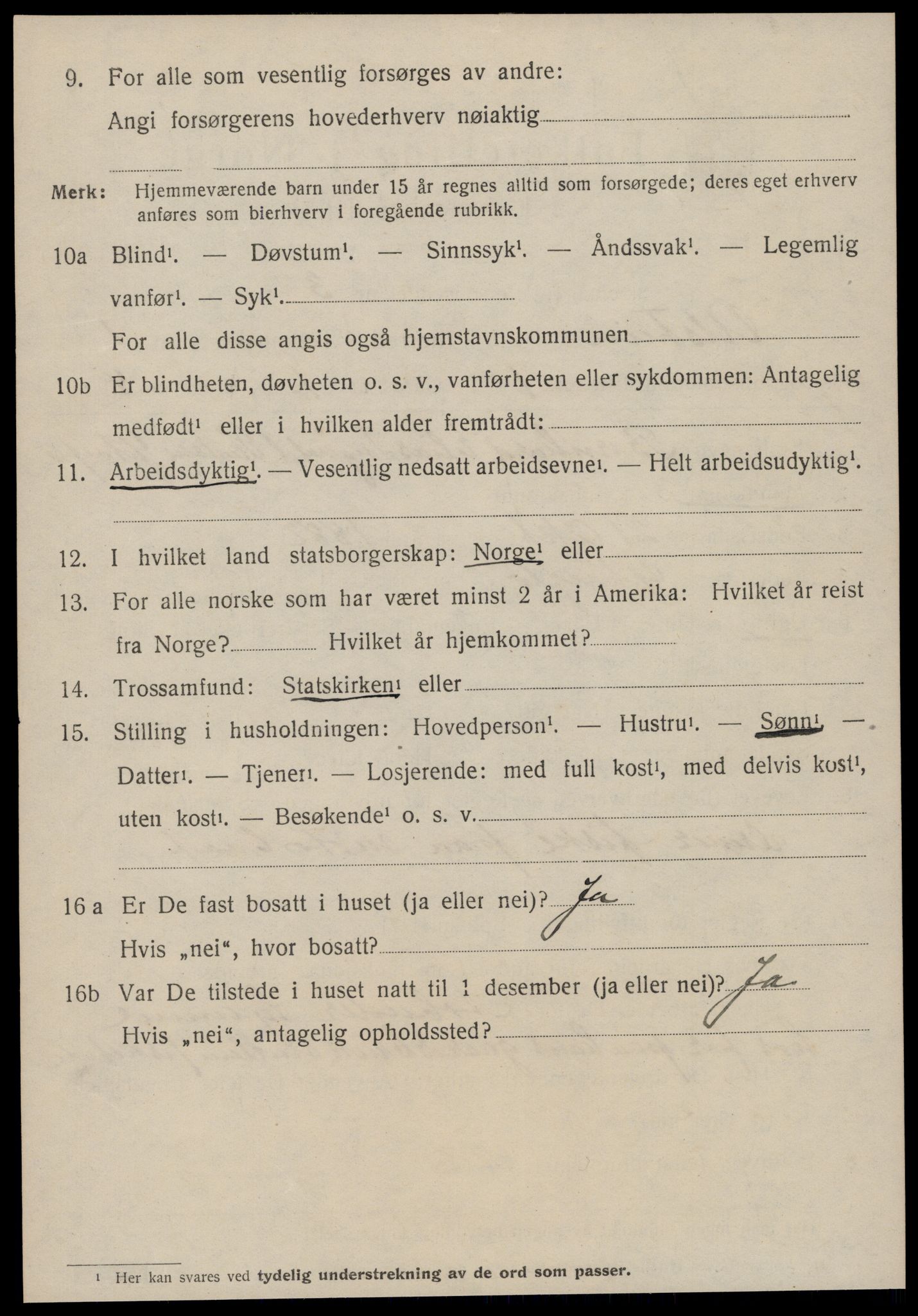 SAT, 1920 census for Ulstein, 1920, p. 699