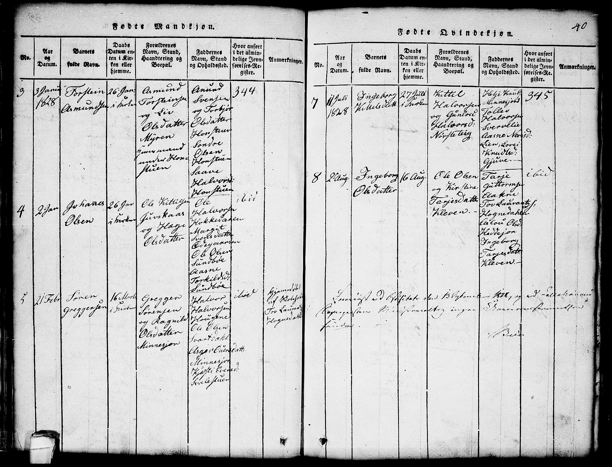 Seljord kirkebøker, SAKO/A-20/G/Gb/L0002: Parish register (copy) no. II 2, 1815-1854, p. 40