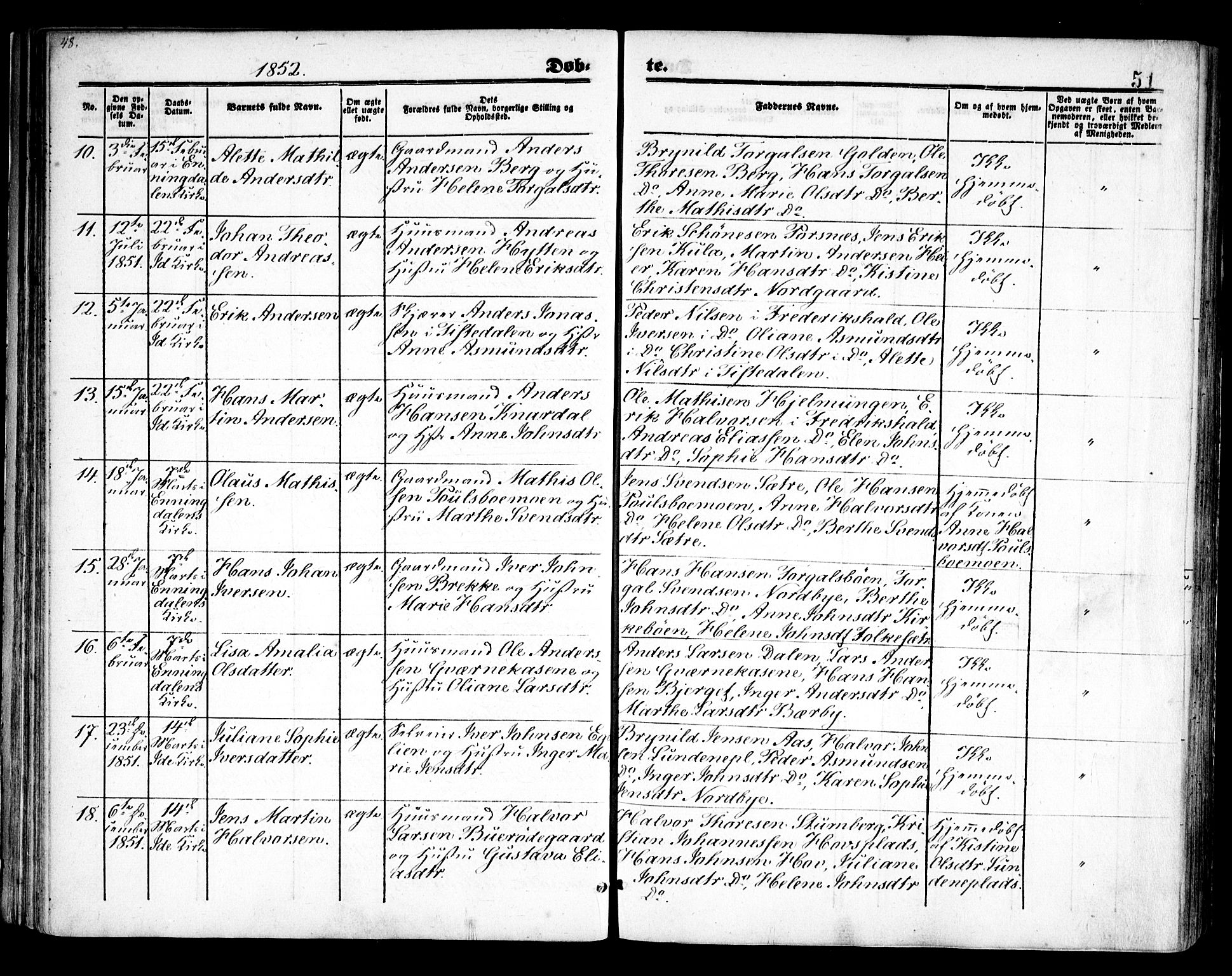 Idd prestekontor Kirkebøker, SAO/A-10911/F/Fc/L0004a: Parish register (official) no. III 4A, 1848-1860, p. 51