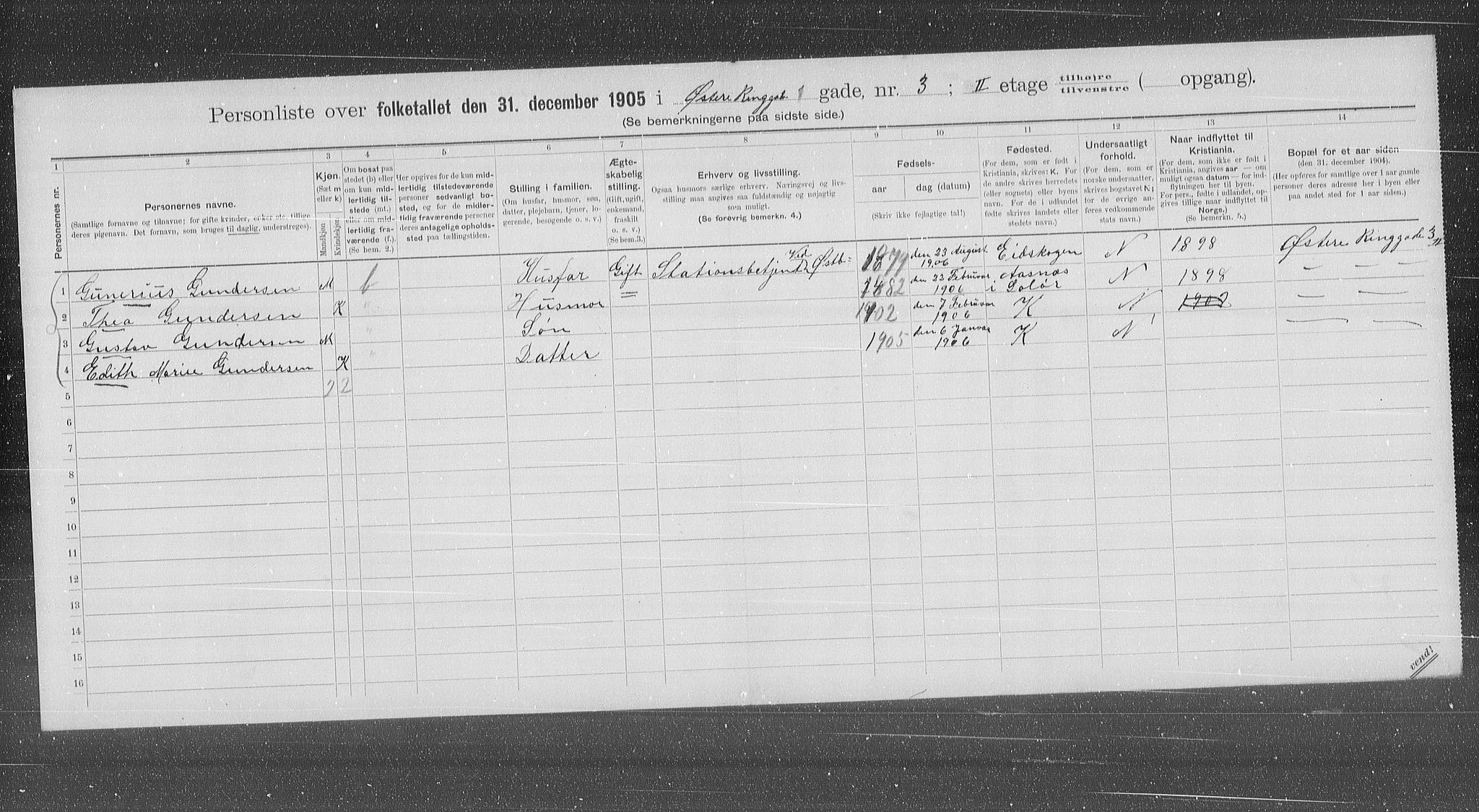 OBA, Municipal Census 1905 for Kristiania, 1905, p. 68041