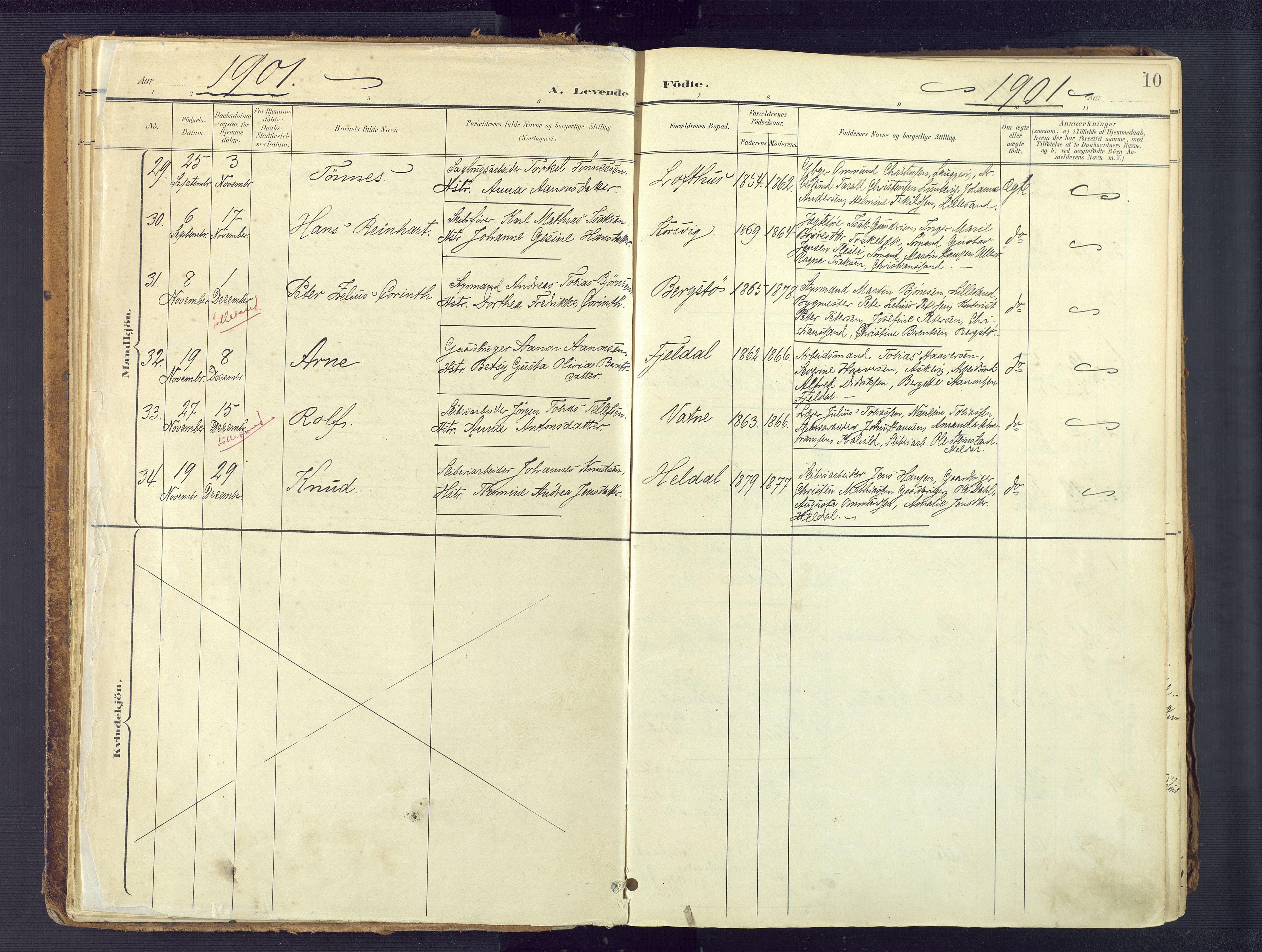 Vestre Moland sokneprestkontor, AV/SAK-1111-0046/F/Fa/Fab/L0010: Parish register (official) no. A 10, 1900-1926, p. 10