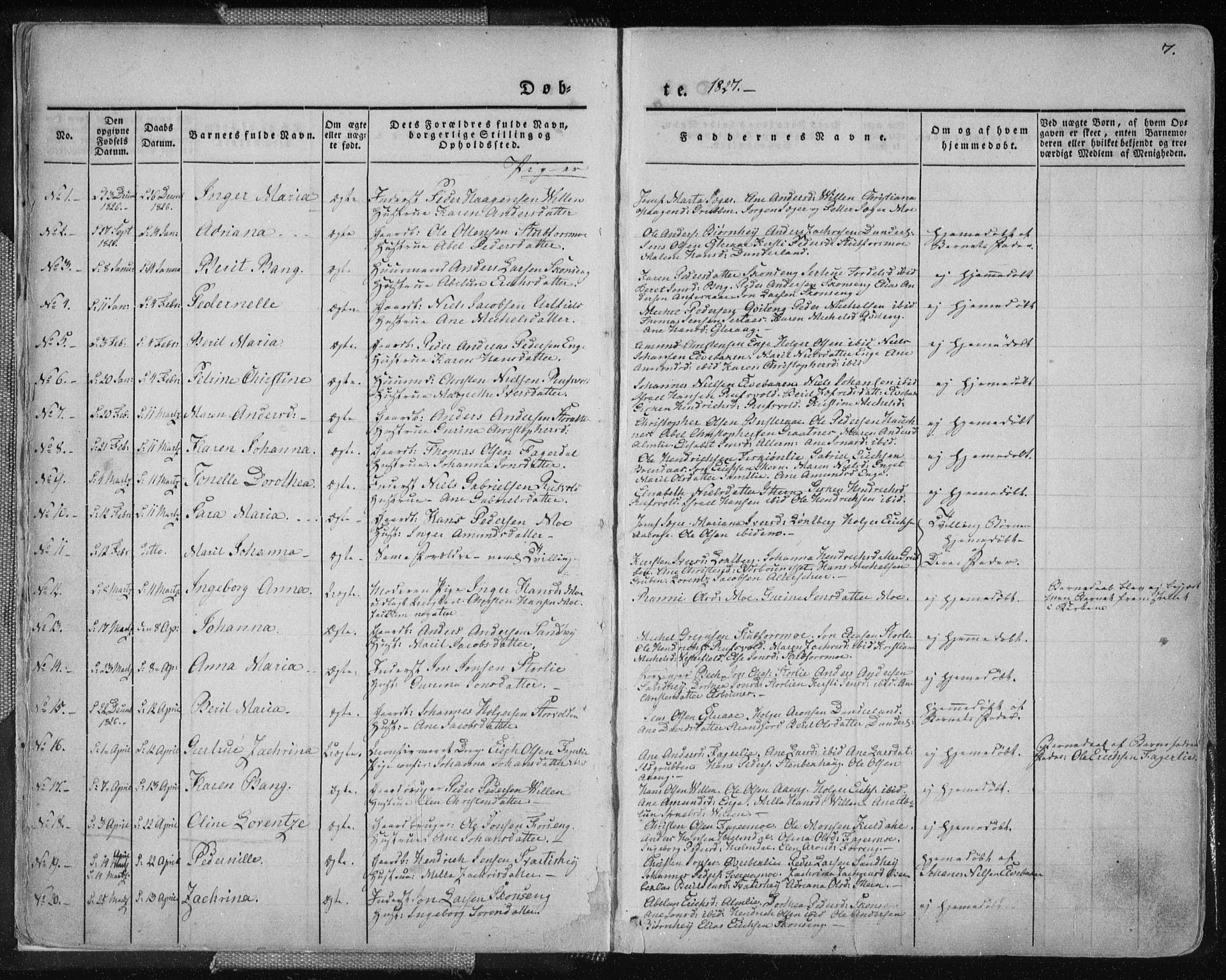 Ministerialprotokoller, klokkerbøker og fødselsregistre - Nordland, AV/SAT-A-1459/827/L0390: Parish register (official) no. 827A02, 1826-1841, p. 7