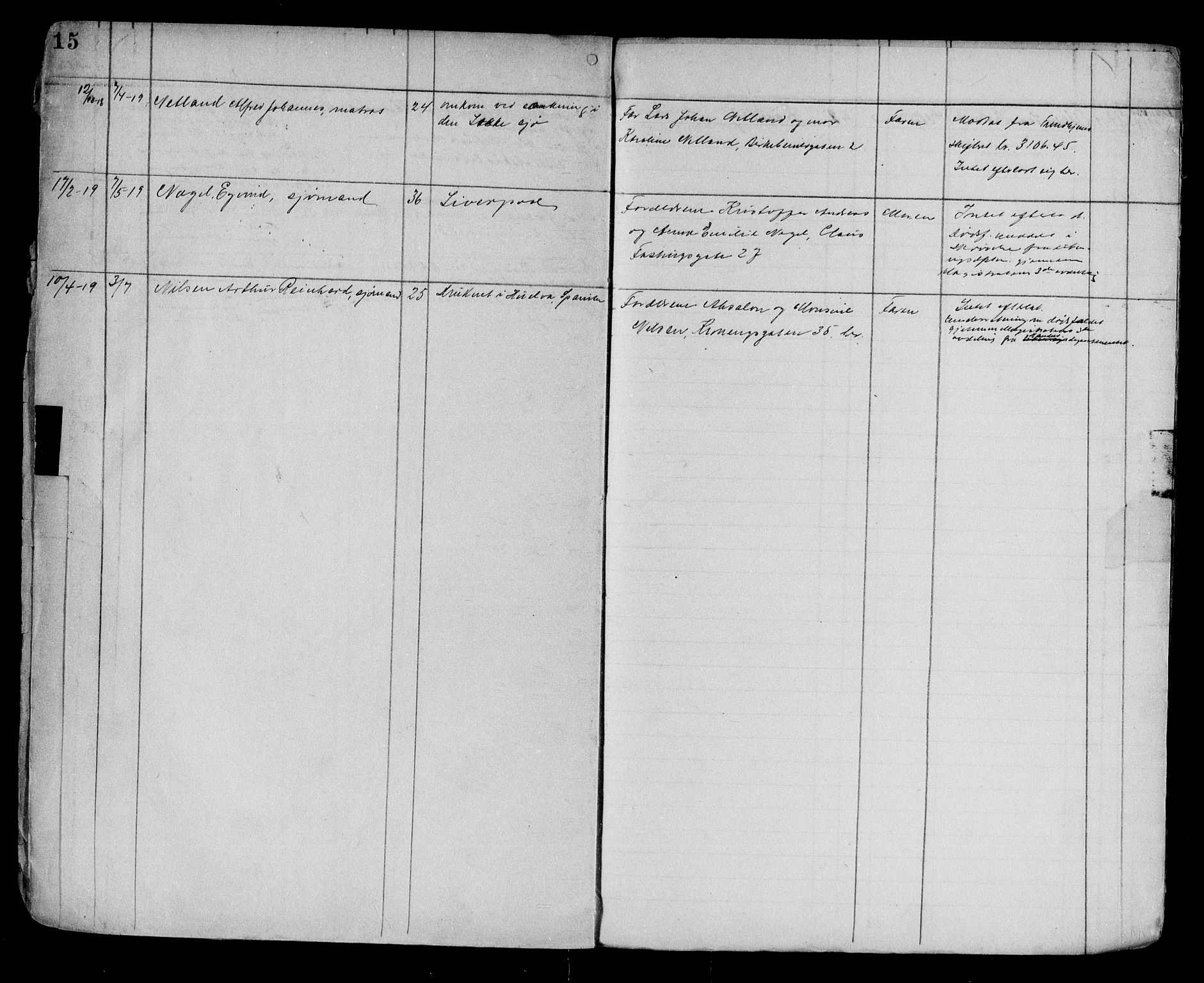 Byfogd og Byskriver i Bergen, AV/SAB-A-3401/06/06Na/L0012: Dødsfallsjournaler, 1918-1919, p. 15