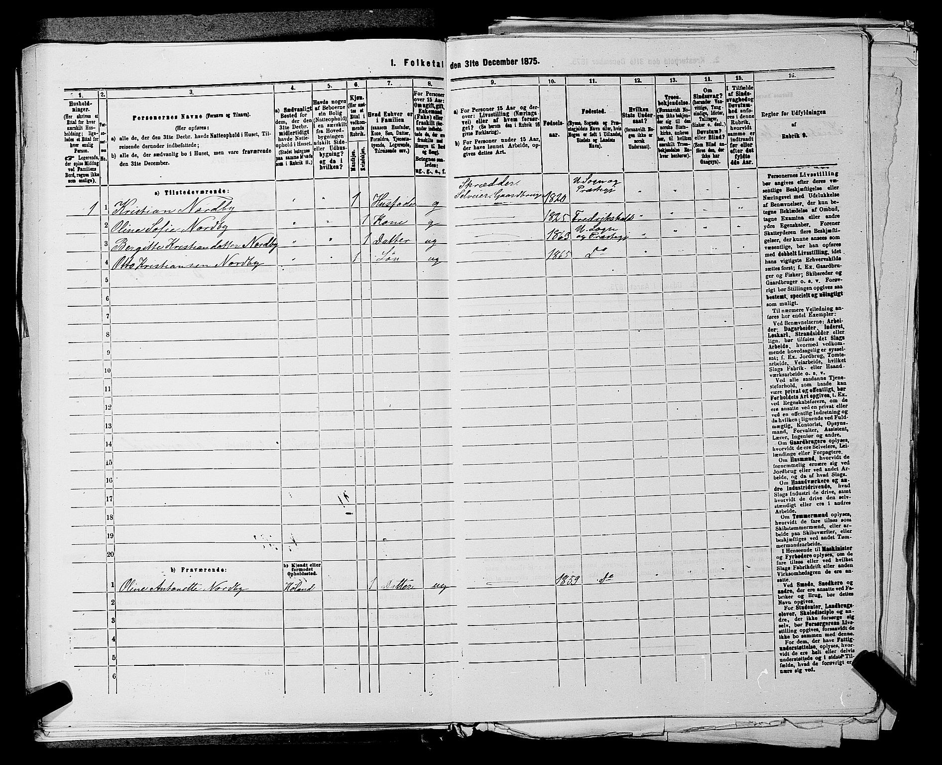 RA, 1875 census for 0224P Aurskog, 1875, p. 406