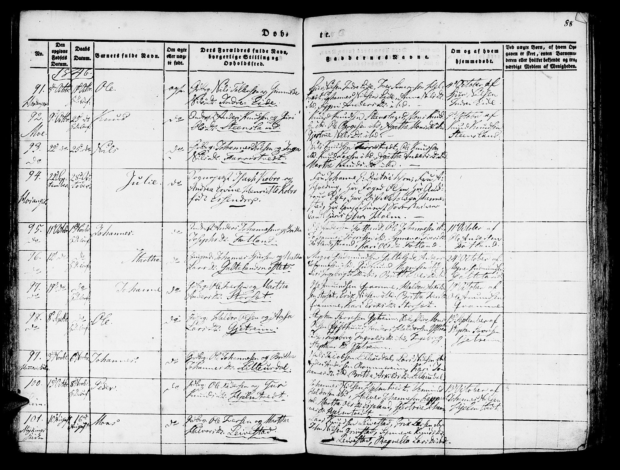 Hosanger sokneprestembete, AV/SAB-A-75801/H/Haa: Parish register (official) no. A 7, 1835-1848, p. 88