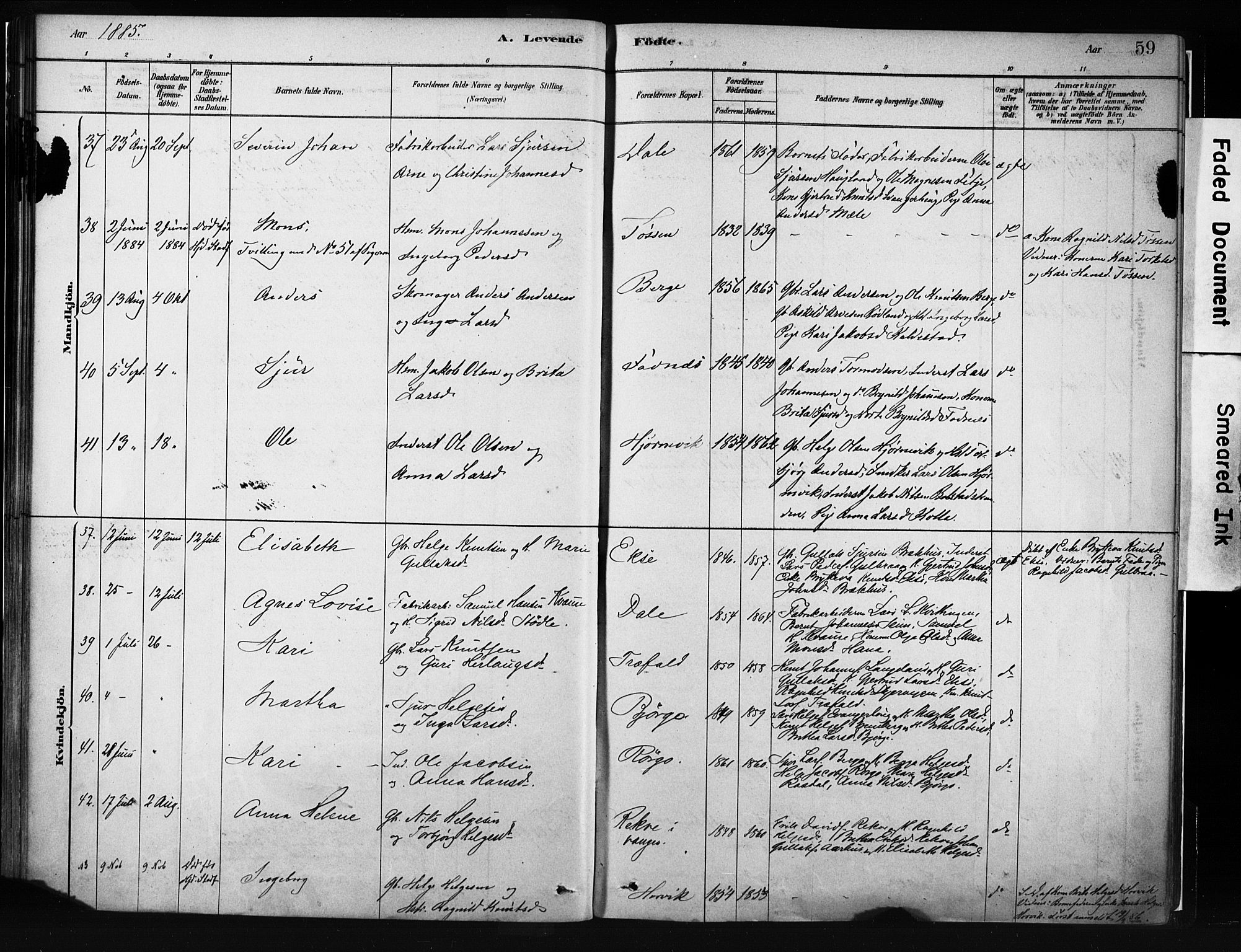 Evanger sokneprestembete, AV/SAB-A-99924: Parish register (official) no. A 1, 1877-1899, p. 59