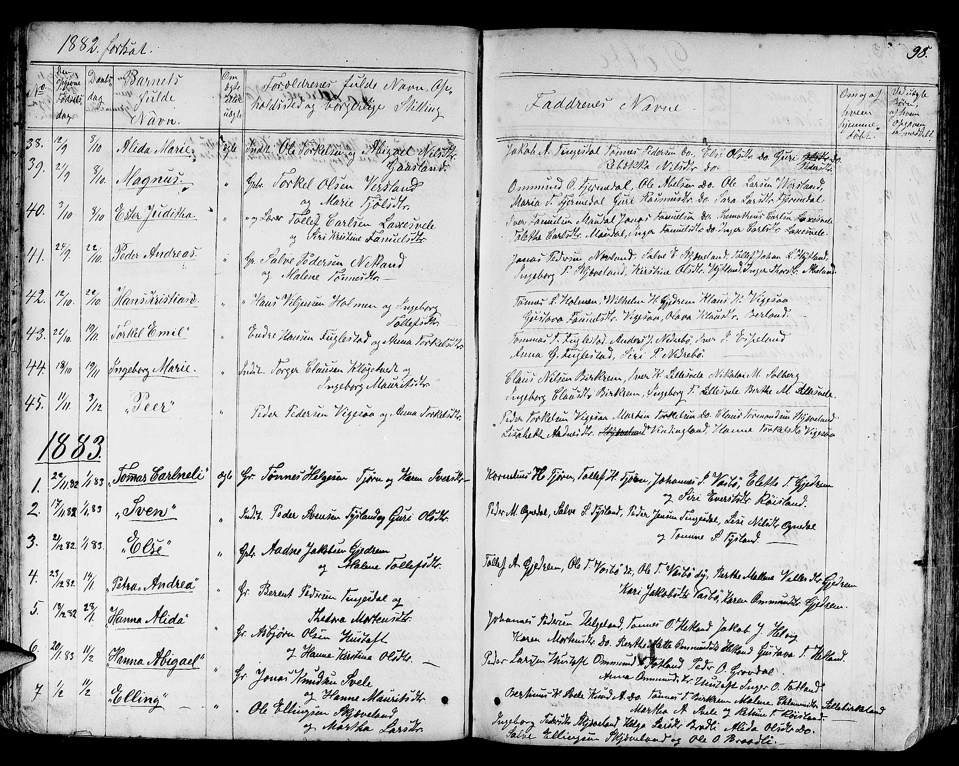 Helleland sokneprestkontor, SAST/A-101810: Parish register (copy) no. B 3, 1847-1886, p. 98