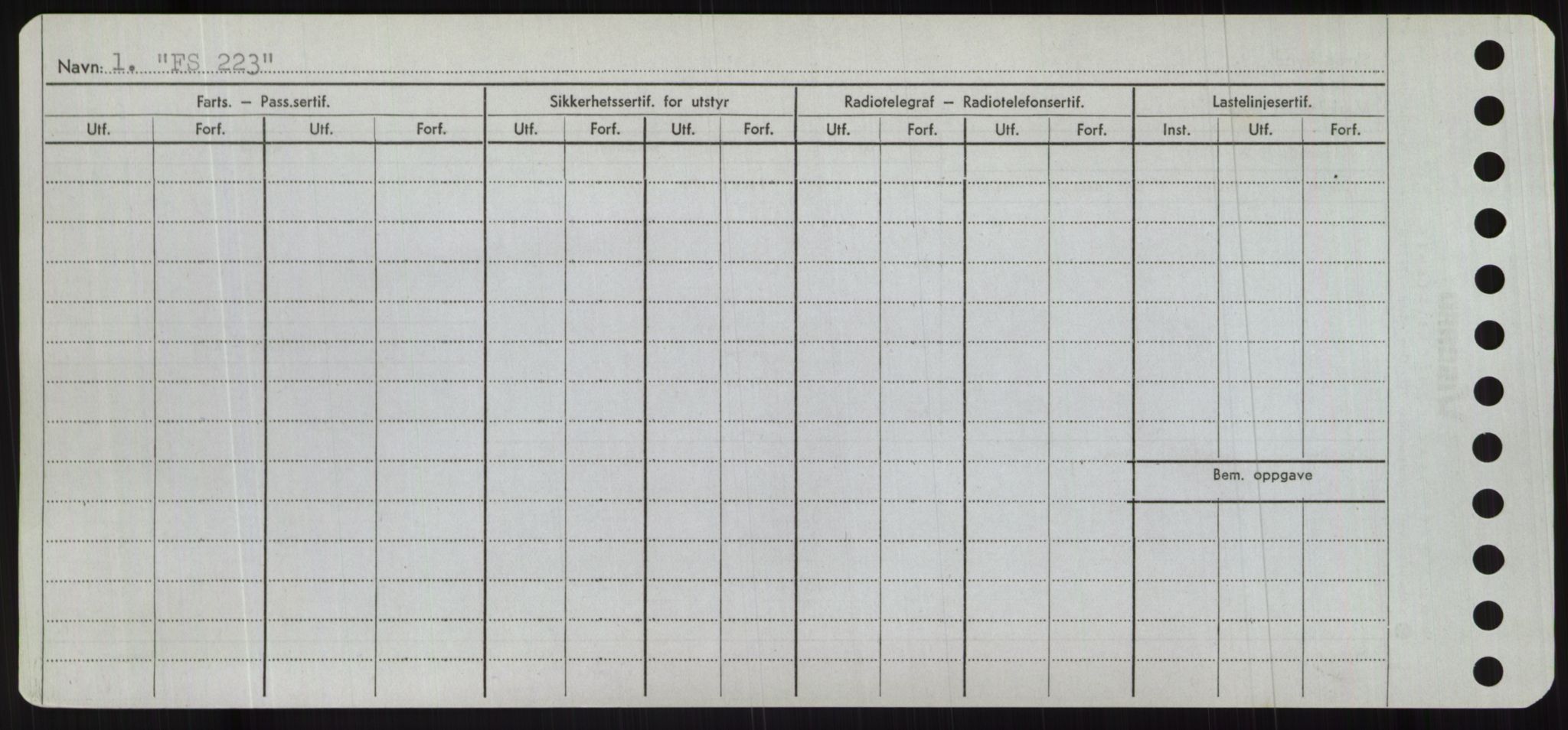 Sjøfartsdirektoratet med forløpere, Skipsmålingen, RA/S-1627/H/Hc/L0001: Lektere, A-Y, p. 170