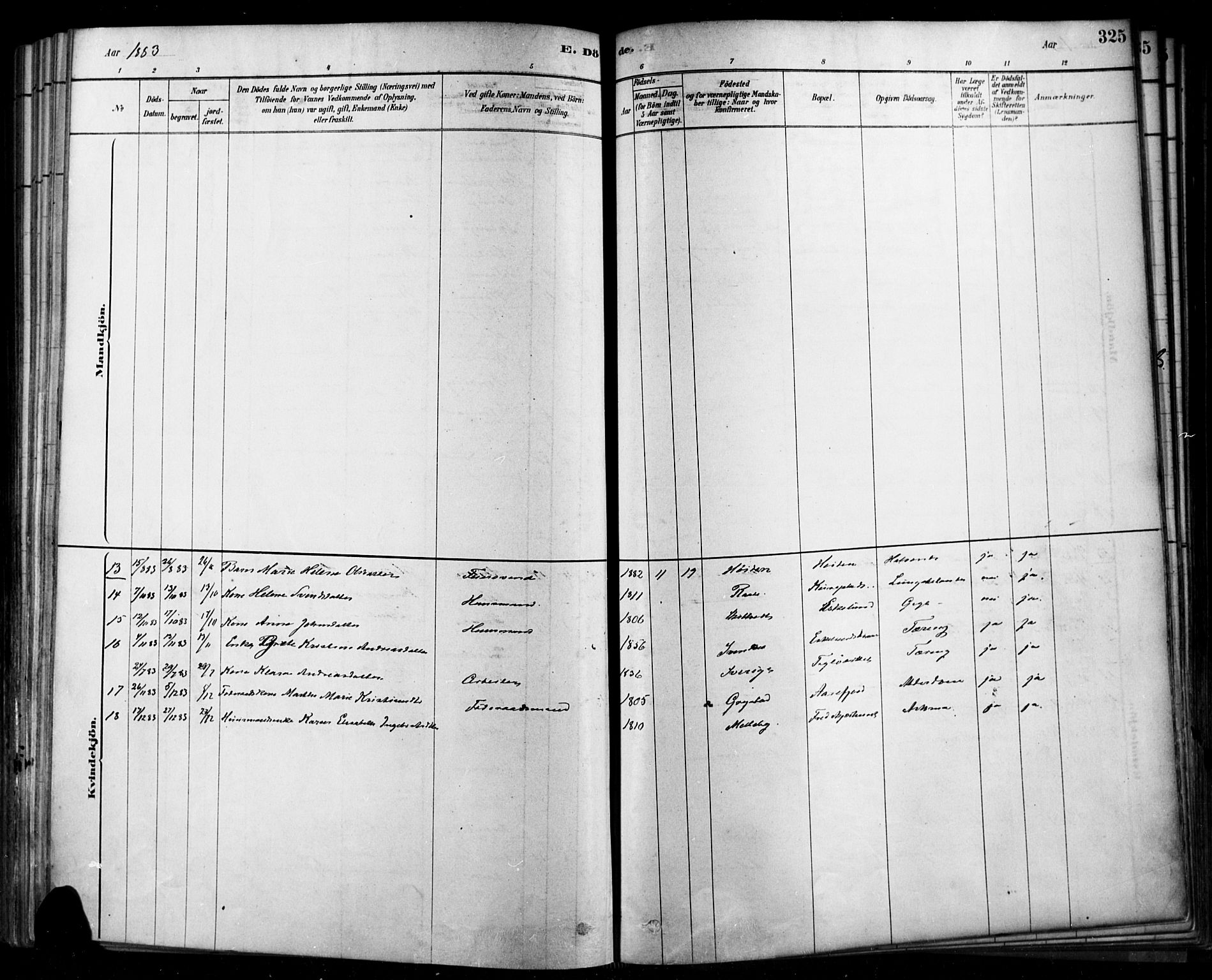 Rygge prestekontor Kirkebøker, AV/SAO-A-10084b/F/Fa/L0007: Parish register (official) no. 7, 1878-1904, p. 325