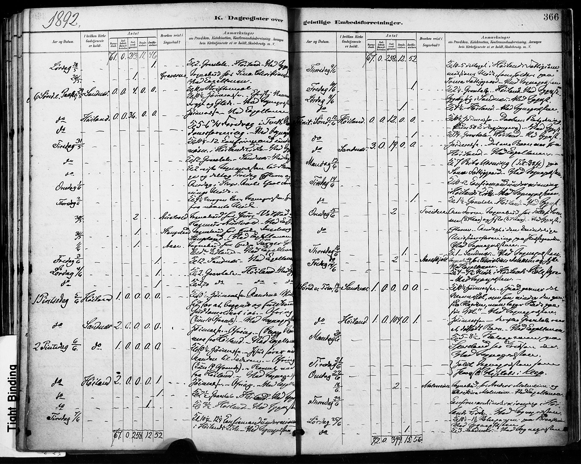 Høyland sokneprestkontor, AV/SAST-A-101799/001/30BA/L0013: Parish register (official) no. A 13.2, 1889-1898, p. 366