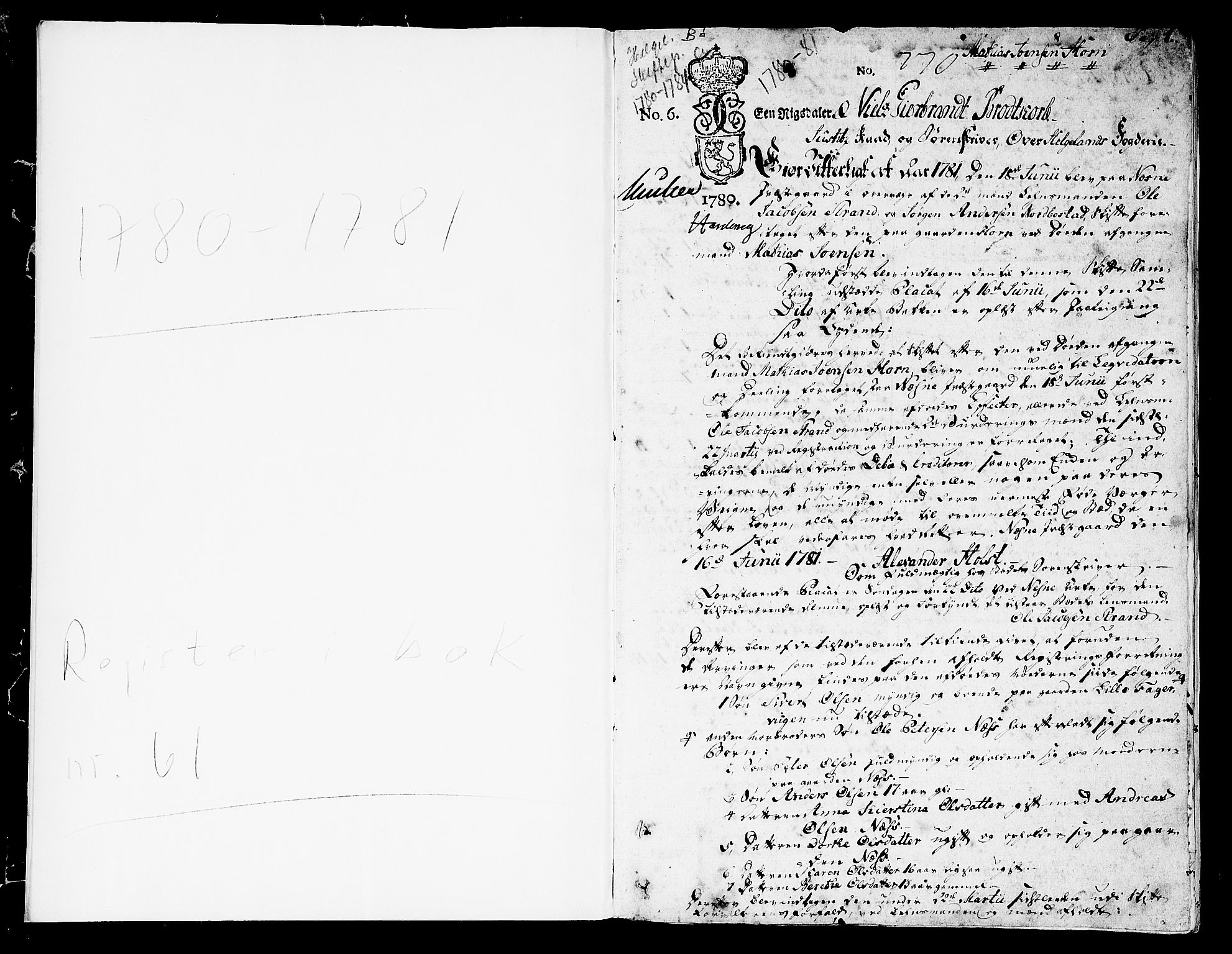 Helgeland sorenskriveri, SAT/A-0004/3/3A/L0060: Skifteprotokoll 14A, 1780-1781, p. 0b-1a