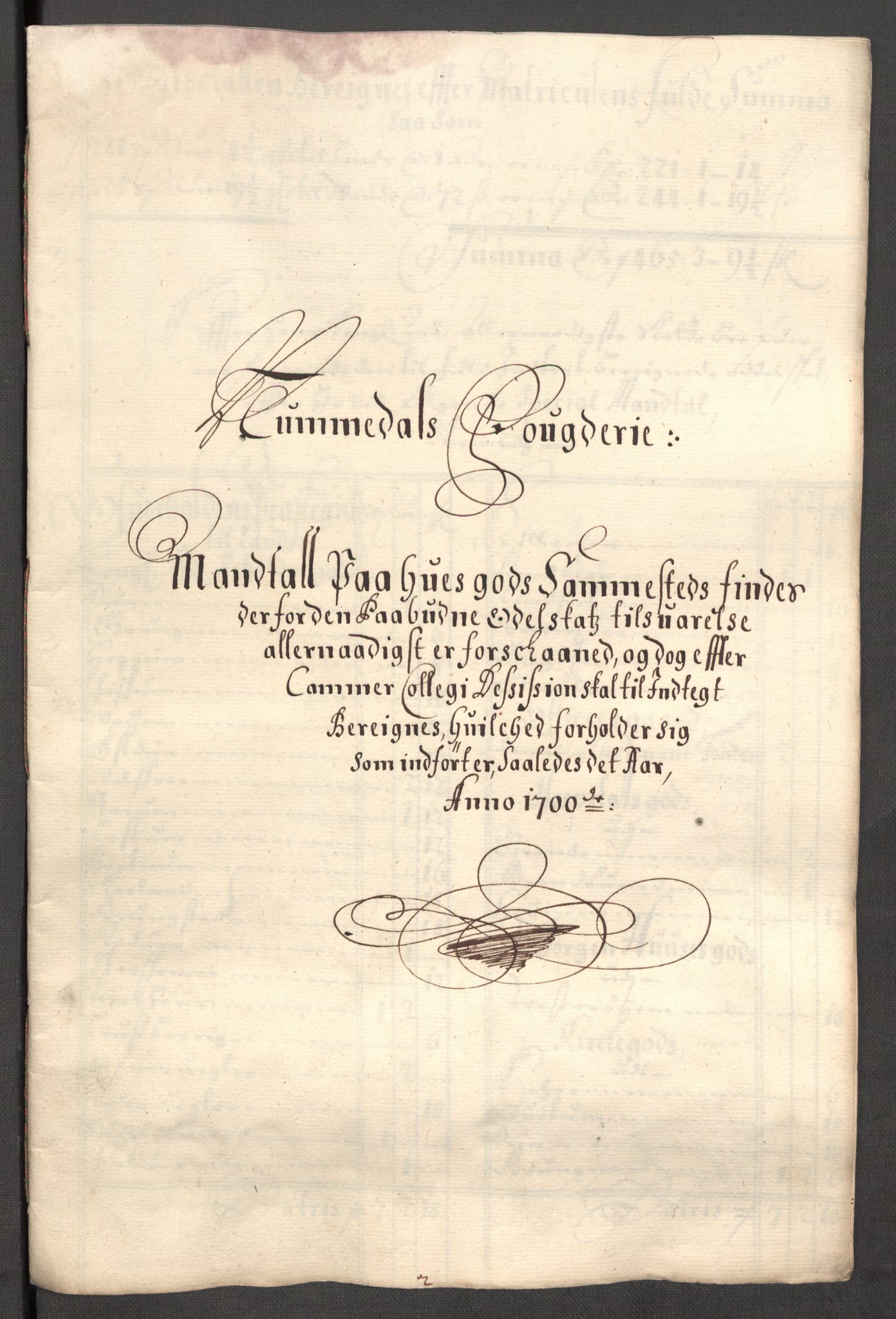 Rentekammeret inntil 1814, Reviderte regnskaper, Fogderegnskap, RA/EA-4092/R64/L4426: Fogderegnskap Namdal, 1699-1700, p. 322
