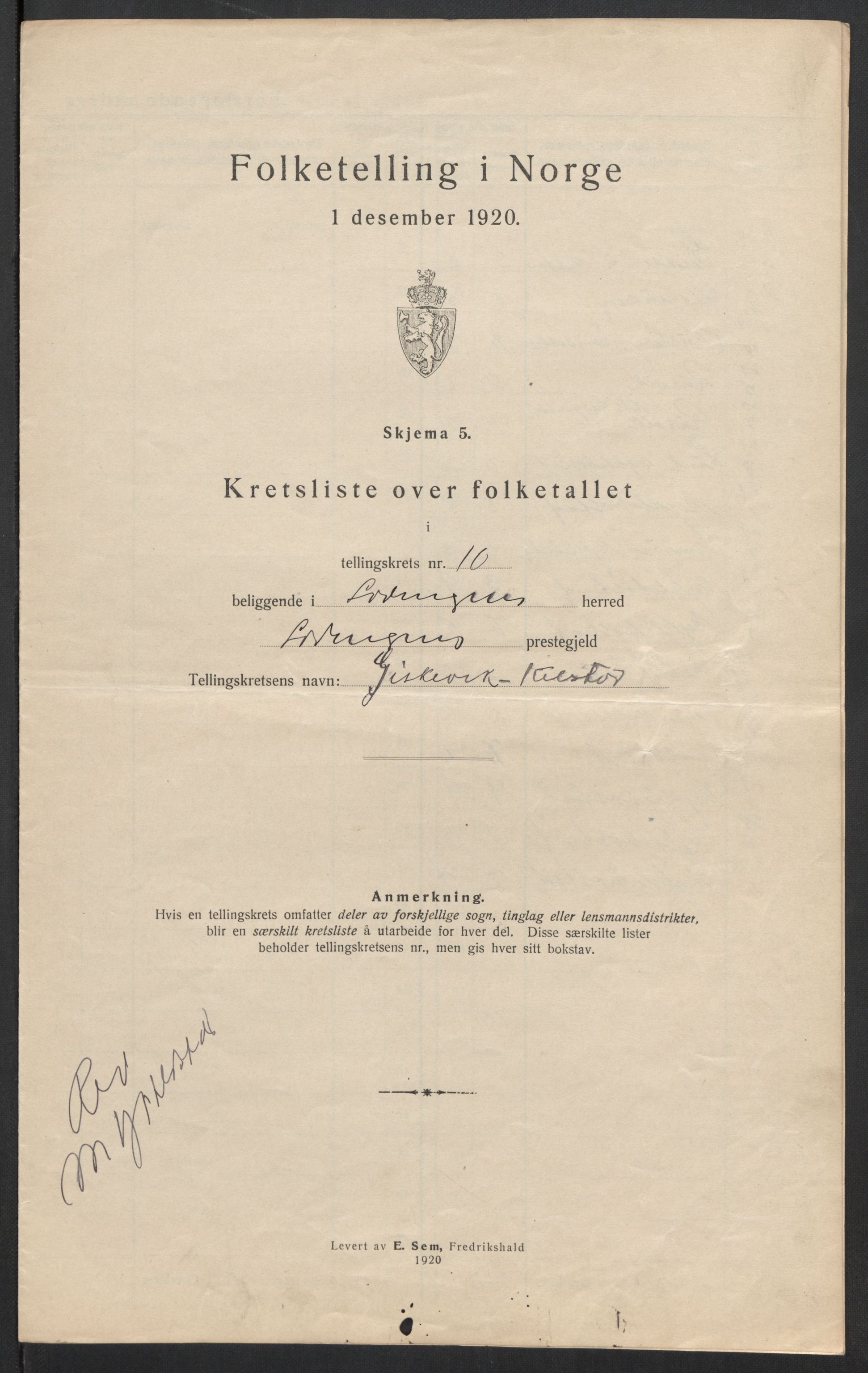 SAT, 1920 census for Lødingen, 1920, p. 33