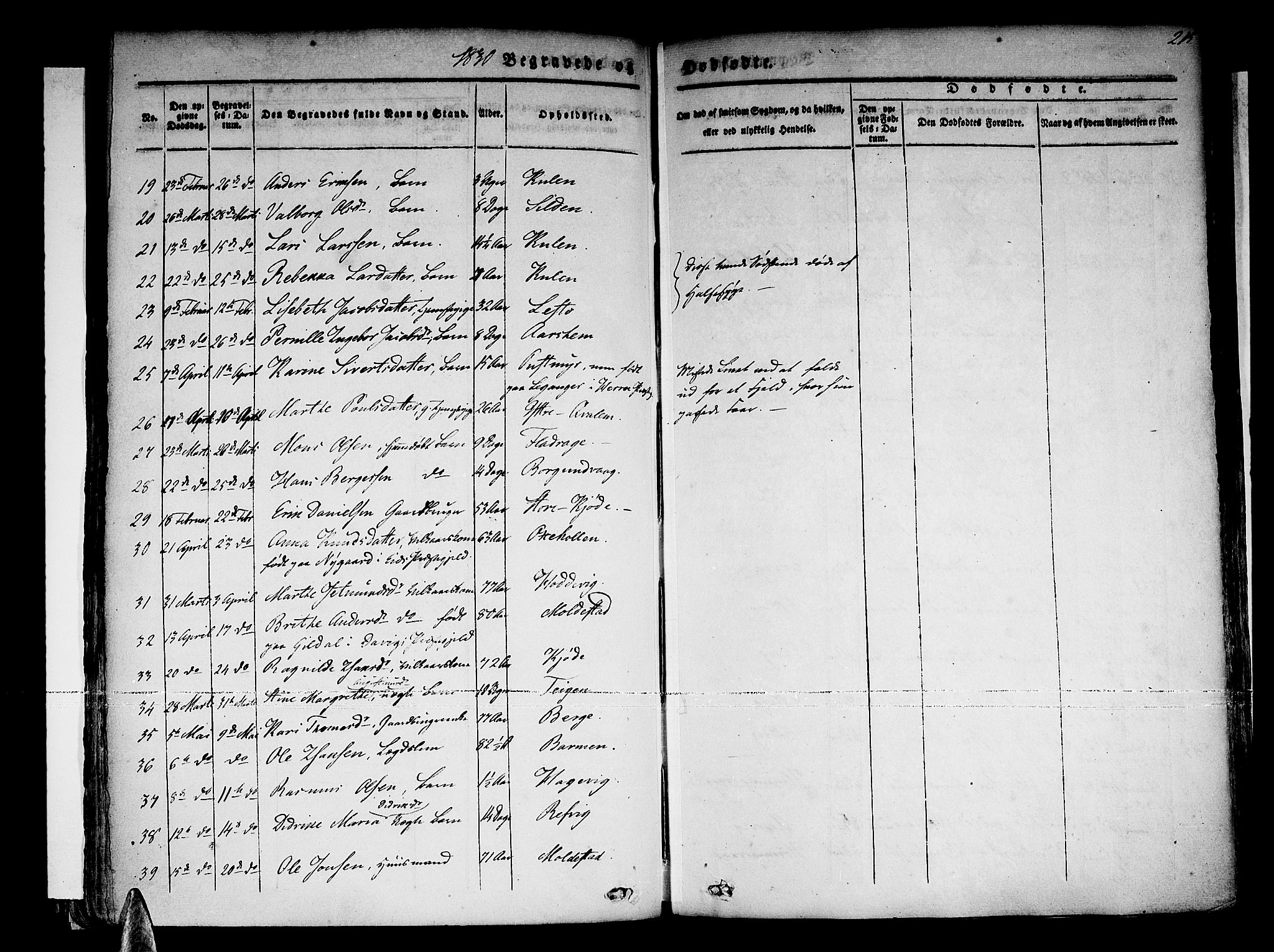 Selje sokneprestembete, AV/SAB-A-99938/H/Ha/Haa/Haaa: Parish register (official) no. A 9, 1829-1844, p. 215