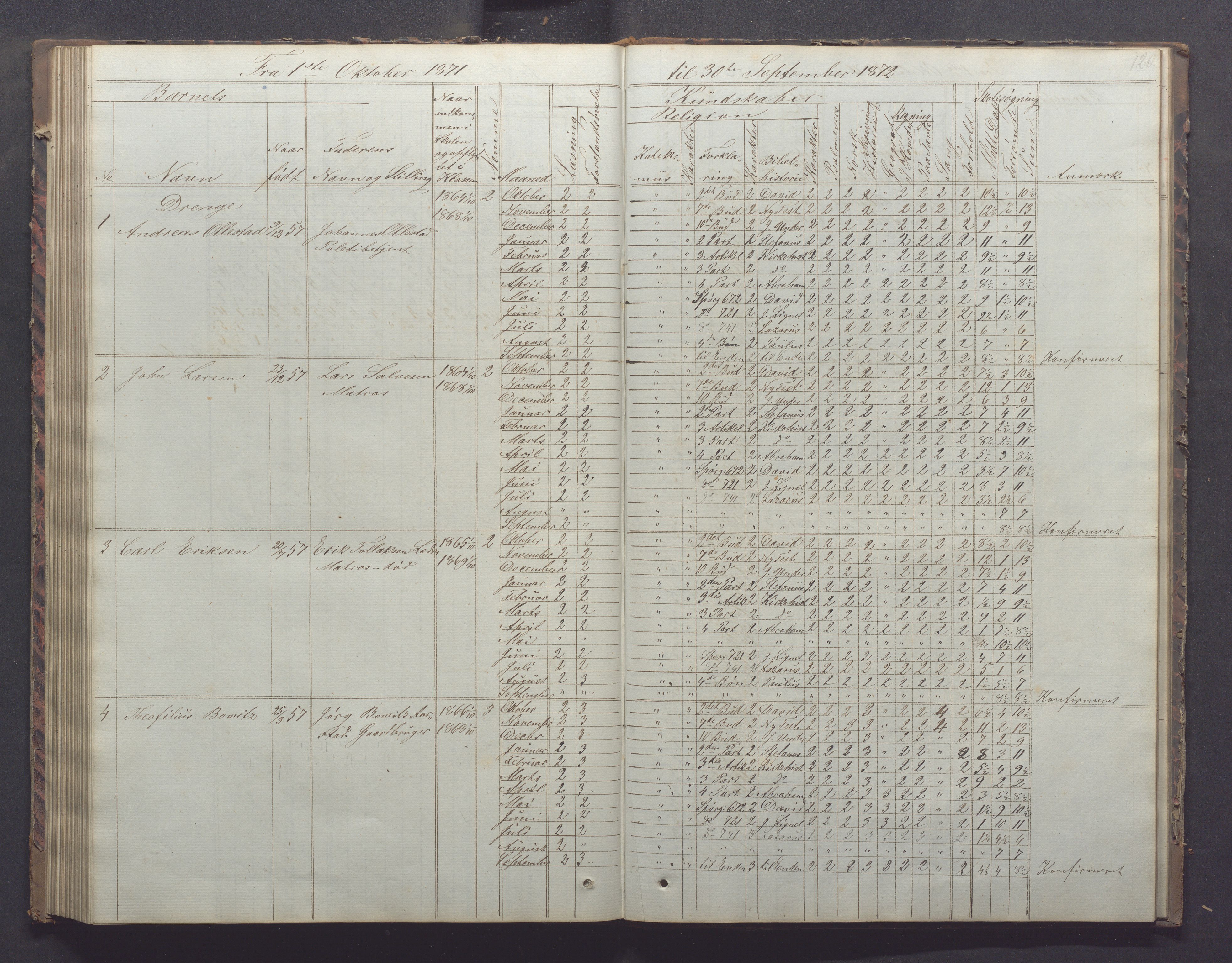 Egersund kommune (Ladested) - Egersund almueskole/folkeskole, IKAR/K-100521/H/L0011: Skoleprotokoll - Almueskolen, 3. klasse, 1863-1872, p. 120