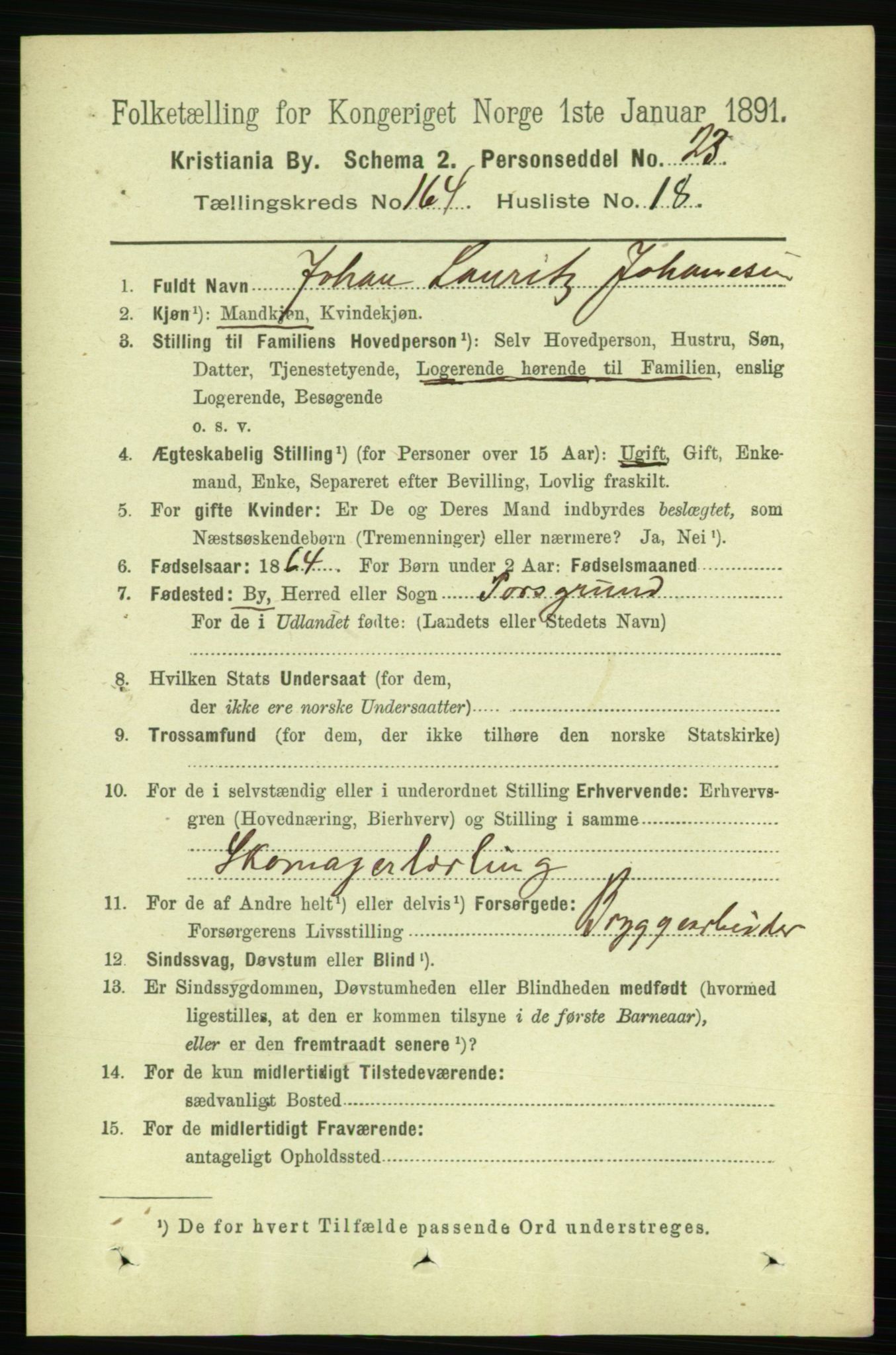 RA, 1891 census for 0301 Kristiania, 1891, p. 94790