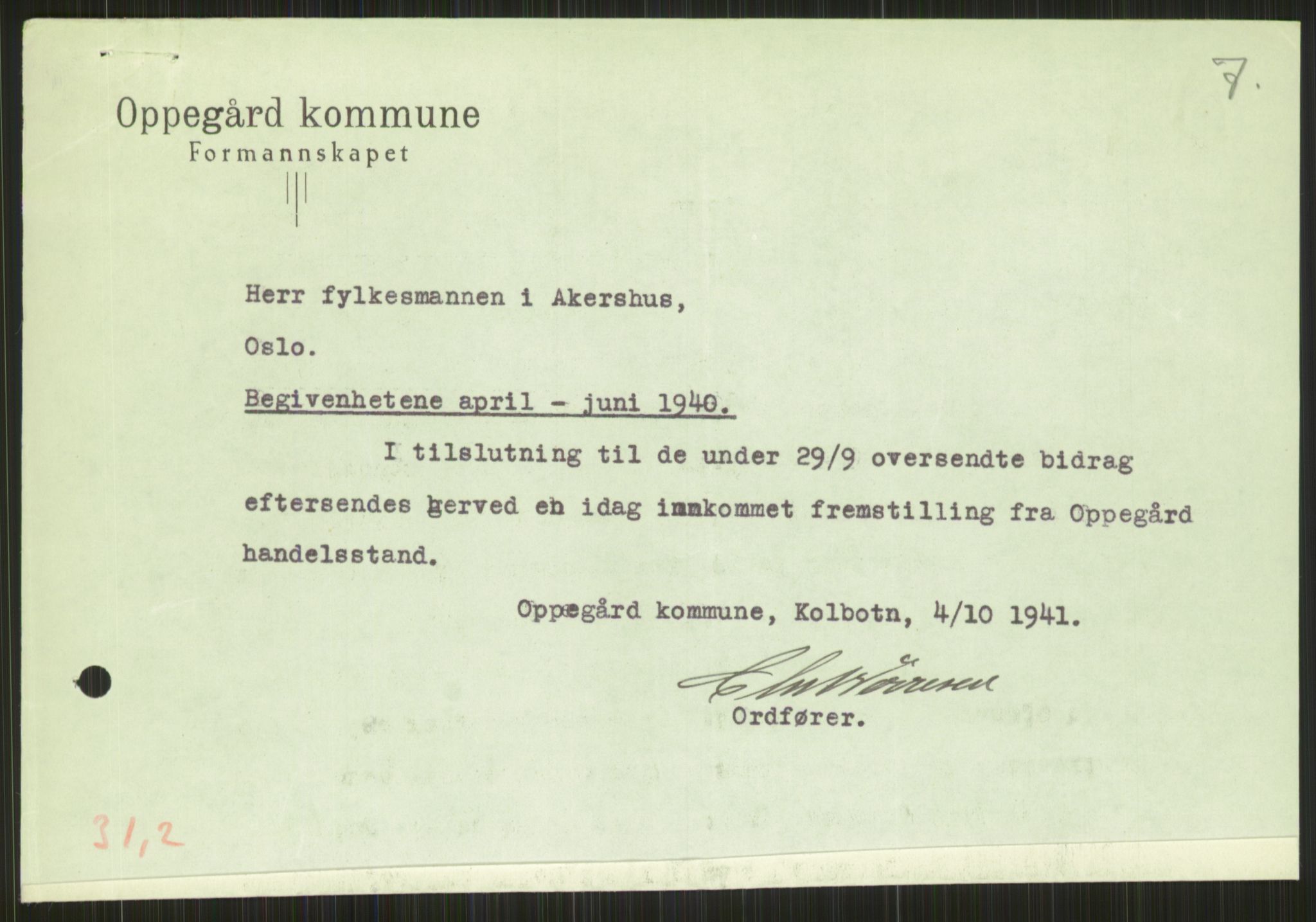 Forsvaret, Forsvarets krigshistoriske avdeling, AV/RA-RAFA-2017/Y/Ya/L0013: II-C-11-31 - Fylkesmenn.  Rapporter om krigsbegivenhetene 1940., 1940, p. 818