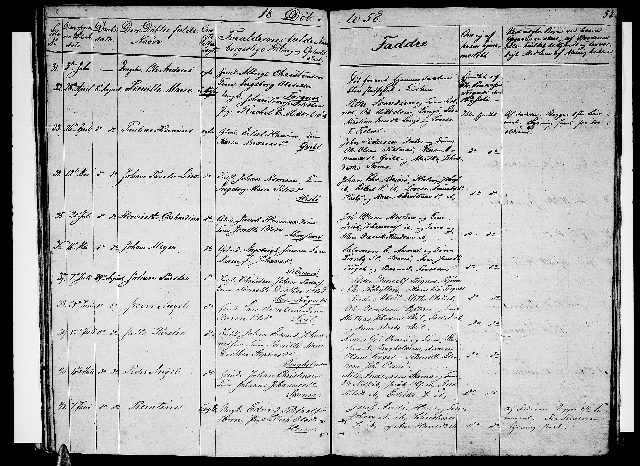 Ministerialprotokoller, klokkerbøker og fødselsregistre - Nordland, AV/SAT-A-1459/813/L0211: Parish register (copy) no. 813C03, 1842-1863, p. 57