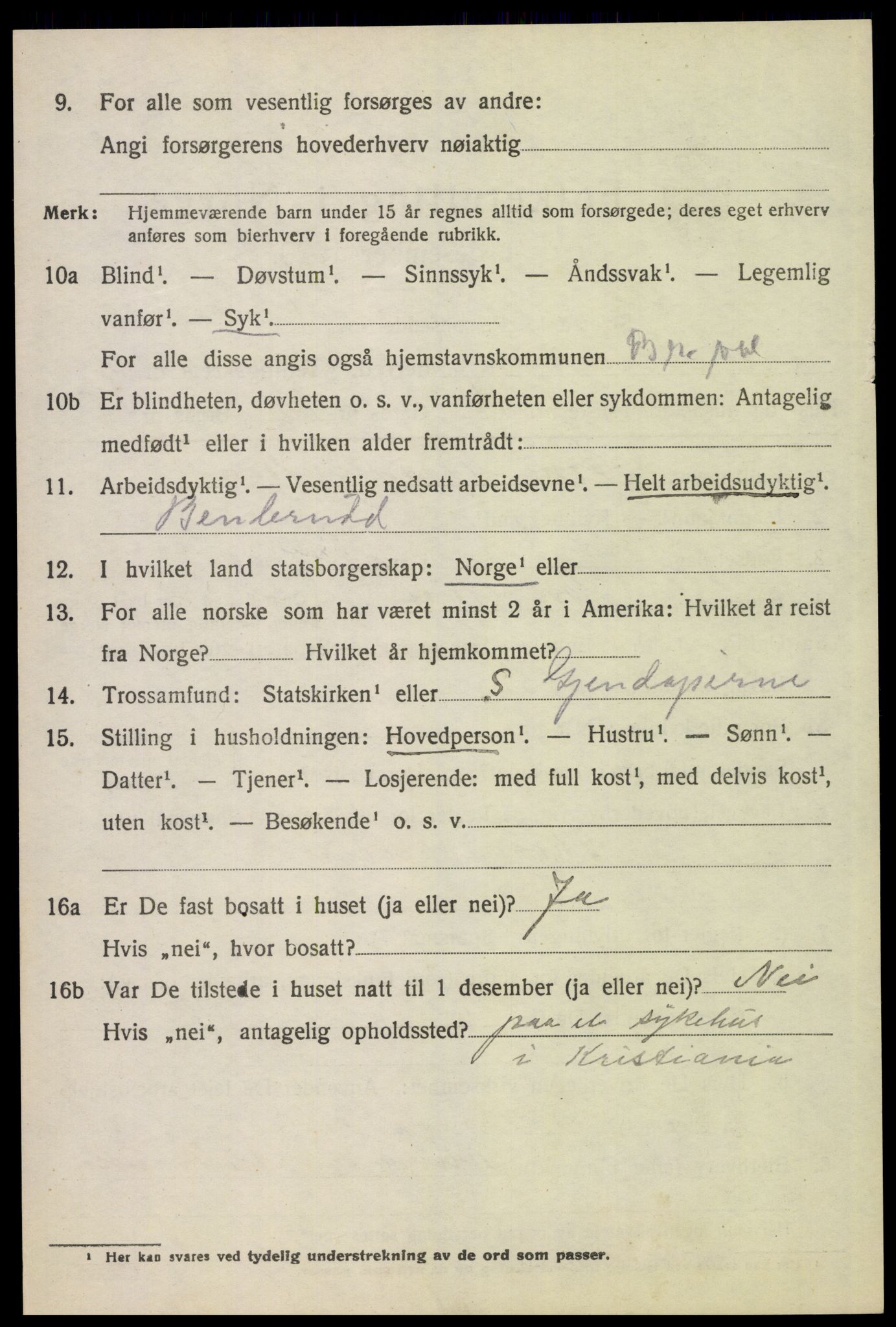 SAH, 1920 census for Brandval, 1920, p. 3005