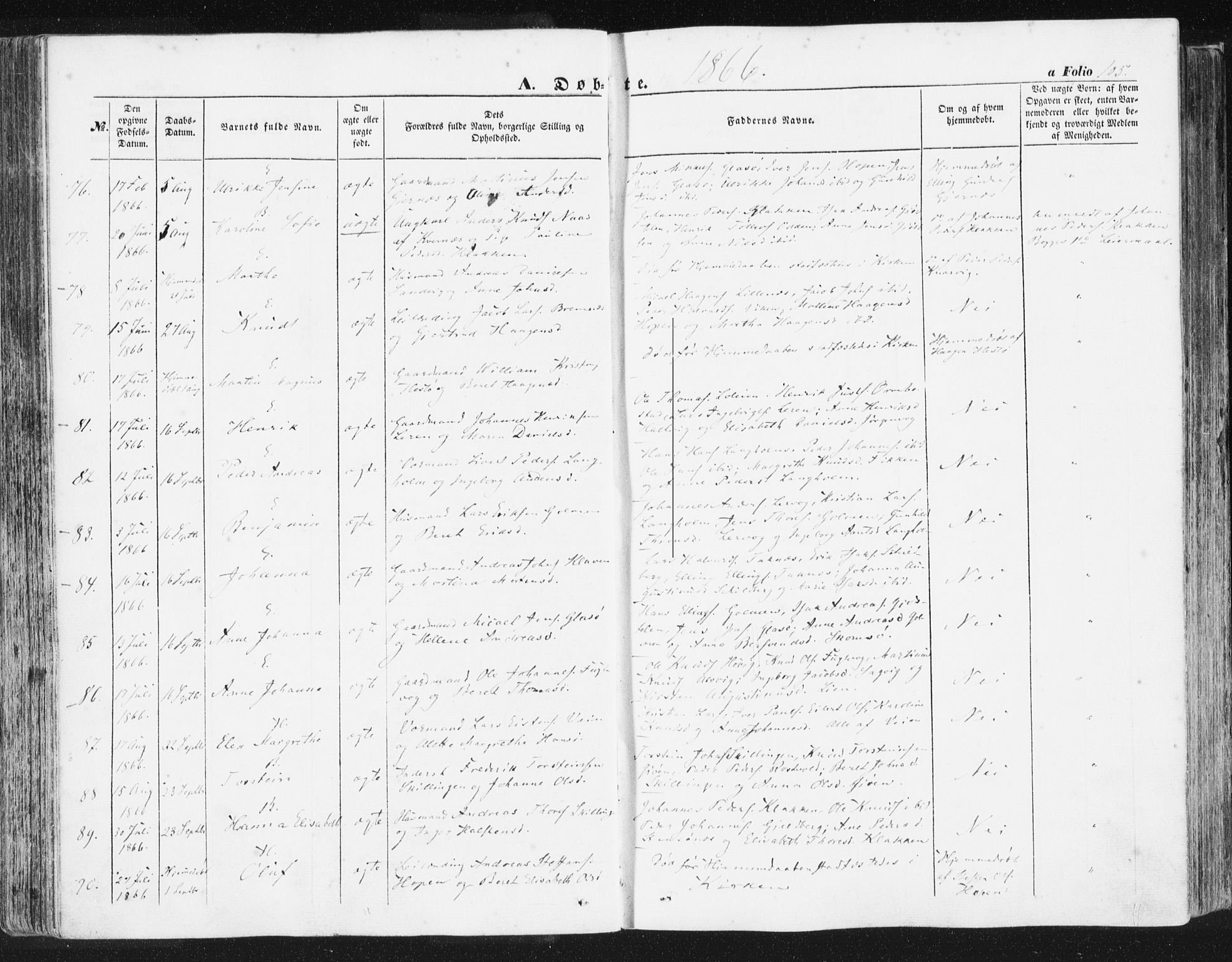 Ministerialprotokoller, klokkerbøker og fødselsregistre - Møre og Romsdal, AV/SAT-A-1454/581/L0937: Parish register (official) no. 581A05, 1853-1872, p. 105