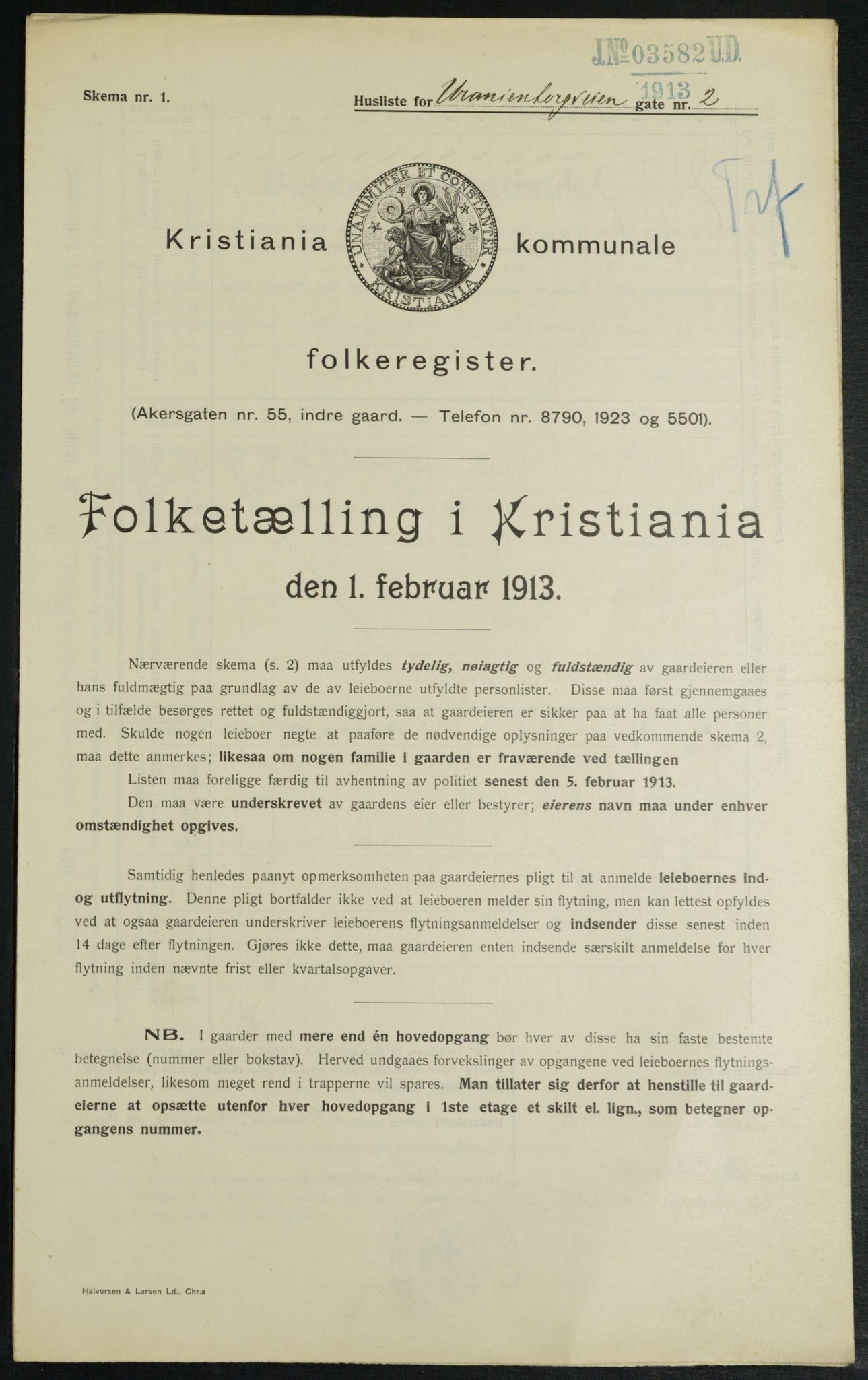 OBA, Municipal Census 1913 for Kristiania, 1913, p. 120279