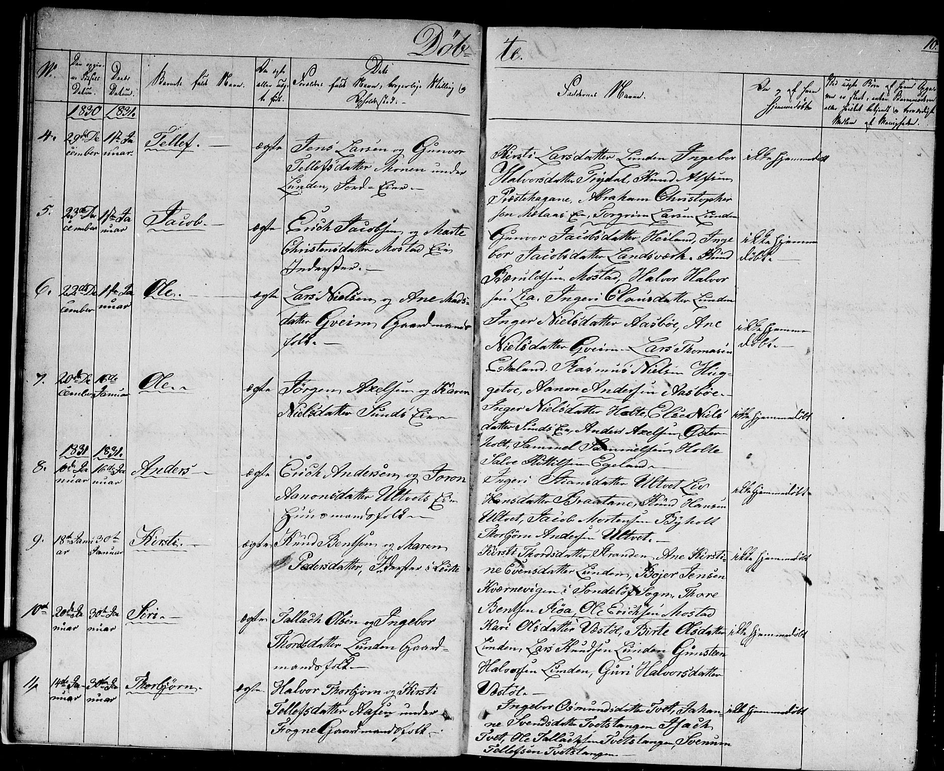 Gjerstad sokneprestkontor, AV/SAK-1111-0014/F/Fb/Fba/L0003: Parish register (copy) no. B 3, 1829-1844, p. 10