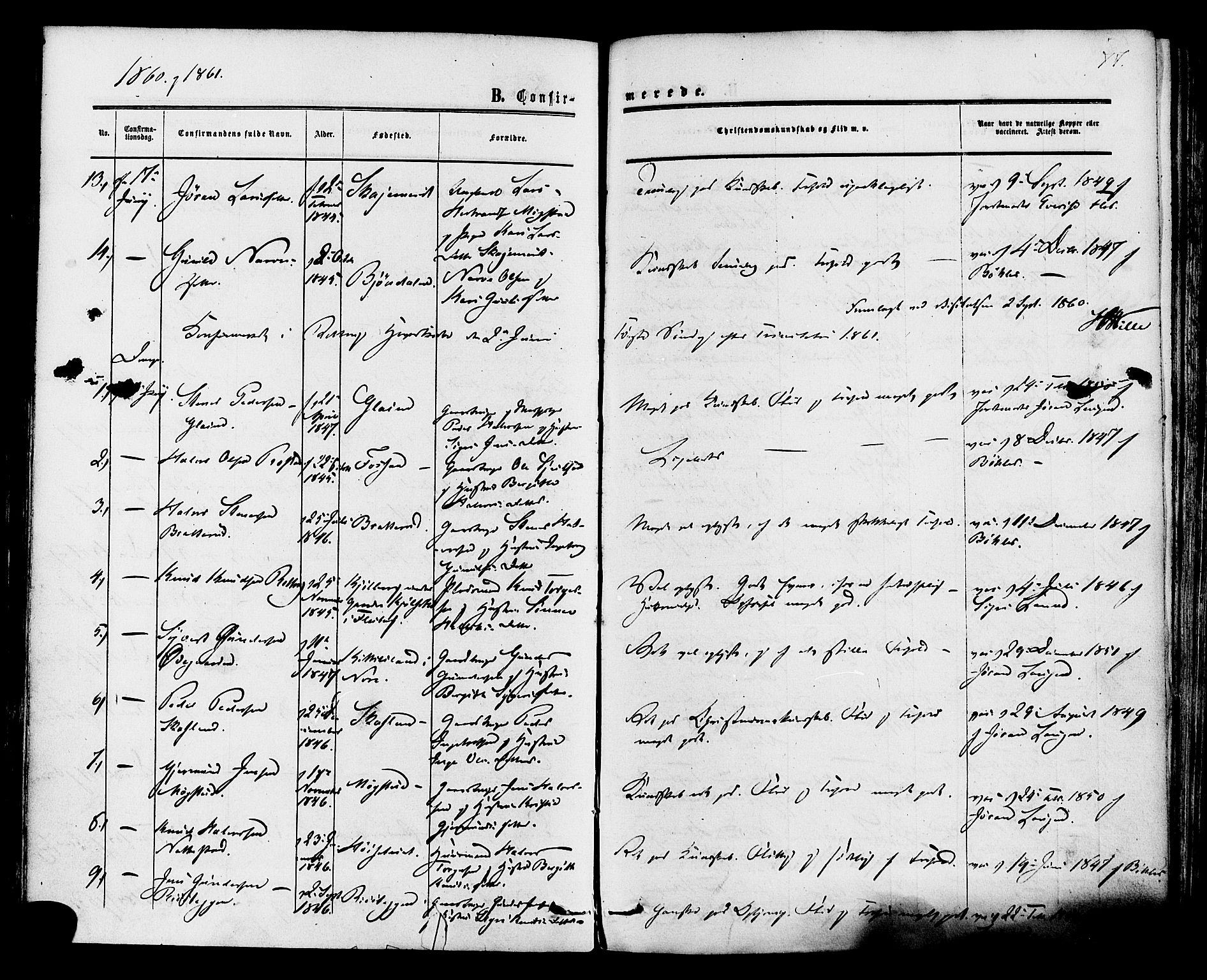 Rollag kirkebøker, SAKO/A-240/F/Fa/L0009: Parish register (official) no. I 9, 1860-1874, p. 77