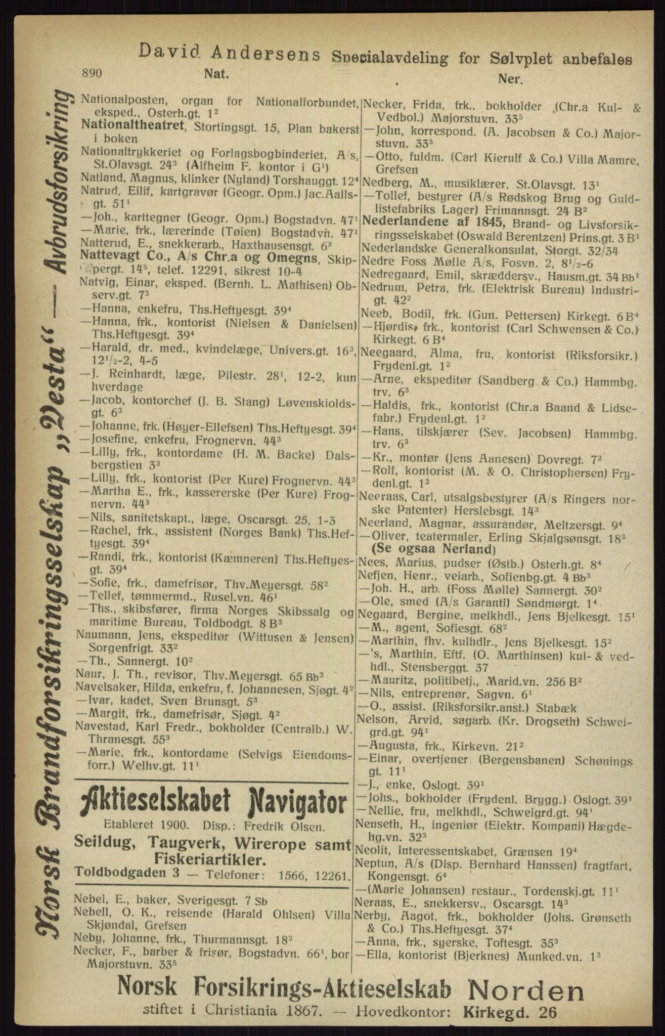 Kristiania/Oslo adressebok, PUBL/-, 1916, p. 890