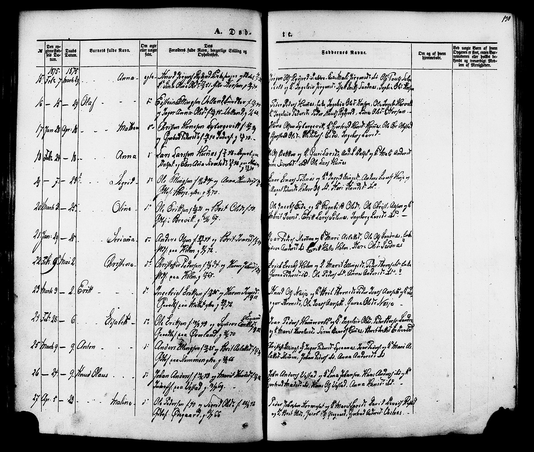 Ministerialprotokoller, klokkerbøker og fødselsregistre - Møre og Romsdal, AV/SAT-A-1454/547/L0603: Parish register (official) no. 547A05, 1846-1877, p. 130