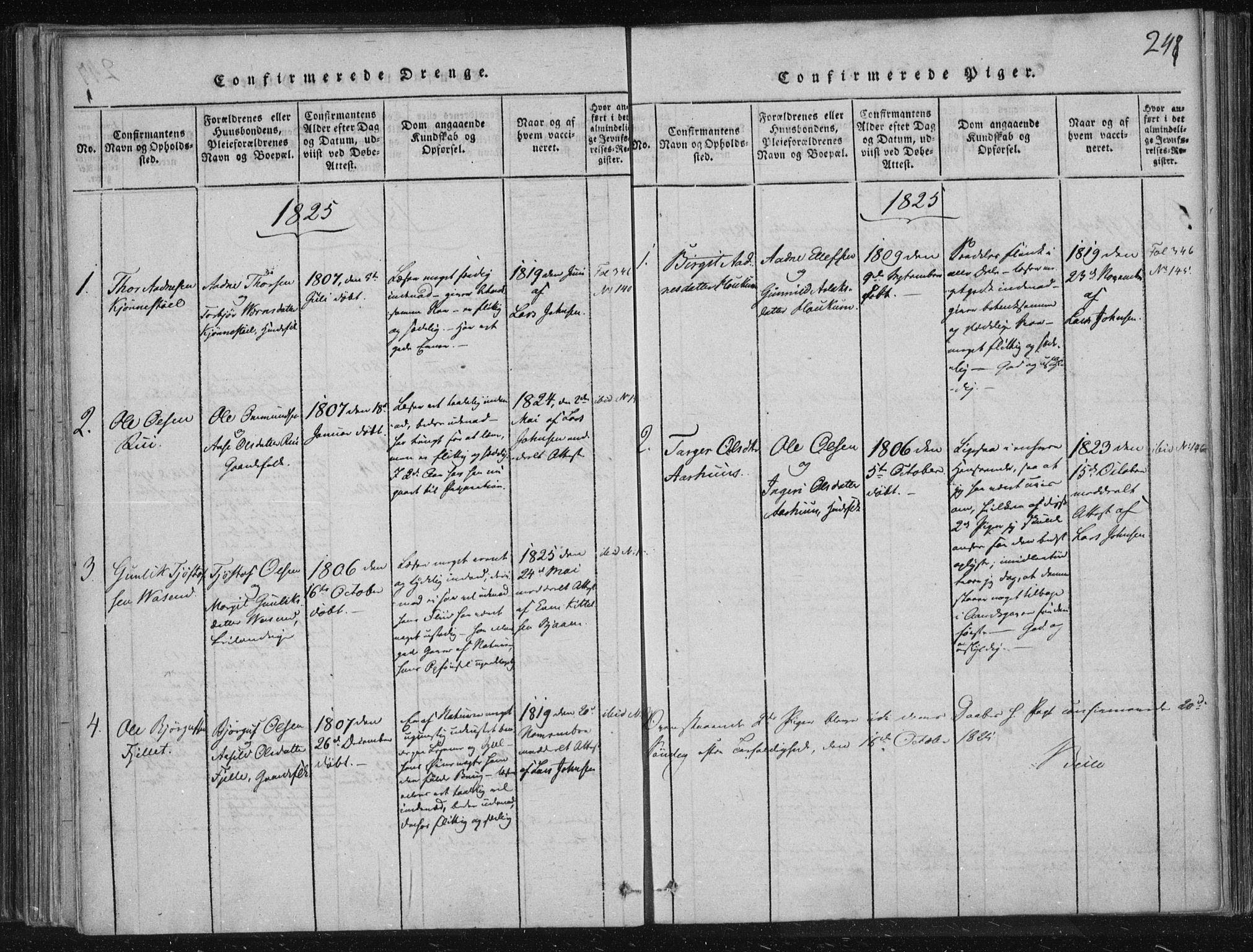 Lårdal kirkebøker, AV/SAKO-A-284/F/Fc/L0001: Parish register (official) no. III 1, 1815-1860, p. 248