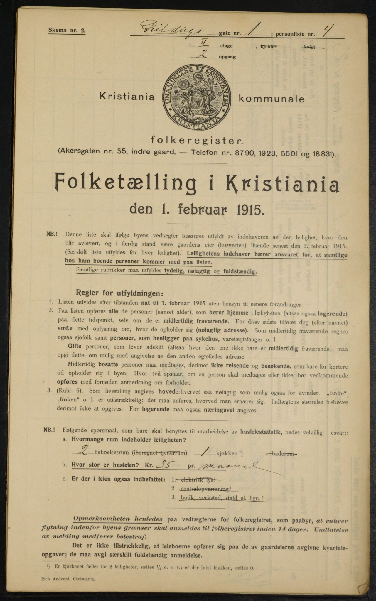 OBA, Municipal Census 1915 for Kristiania, 1915, p. 93612