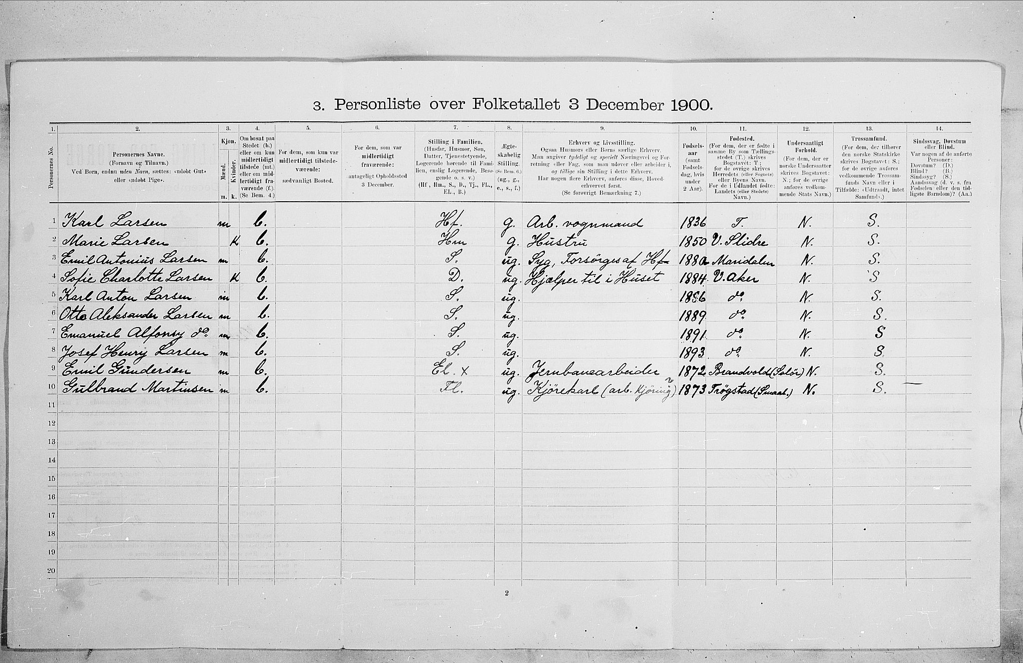 SAO, 1900 census for Kristiania, 1900, p. 63490