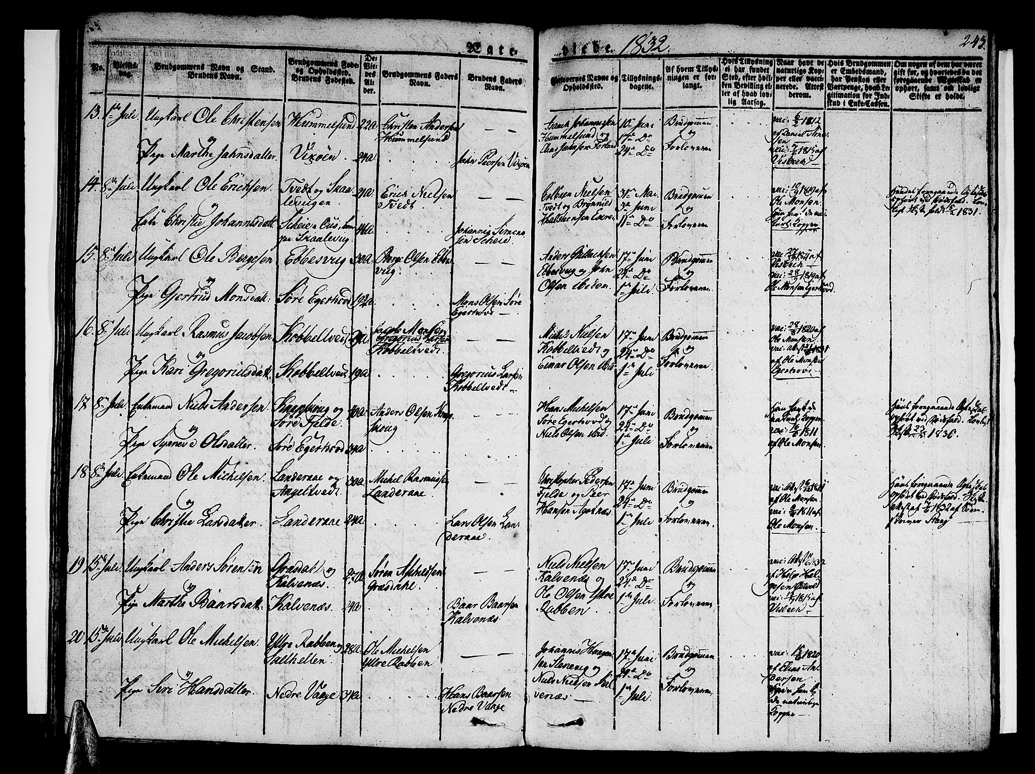 Sund sokneprestembete, AV/SAB-A-99930: Parish register (official) no. A 12, 1825-1835, p. 243