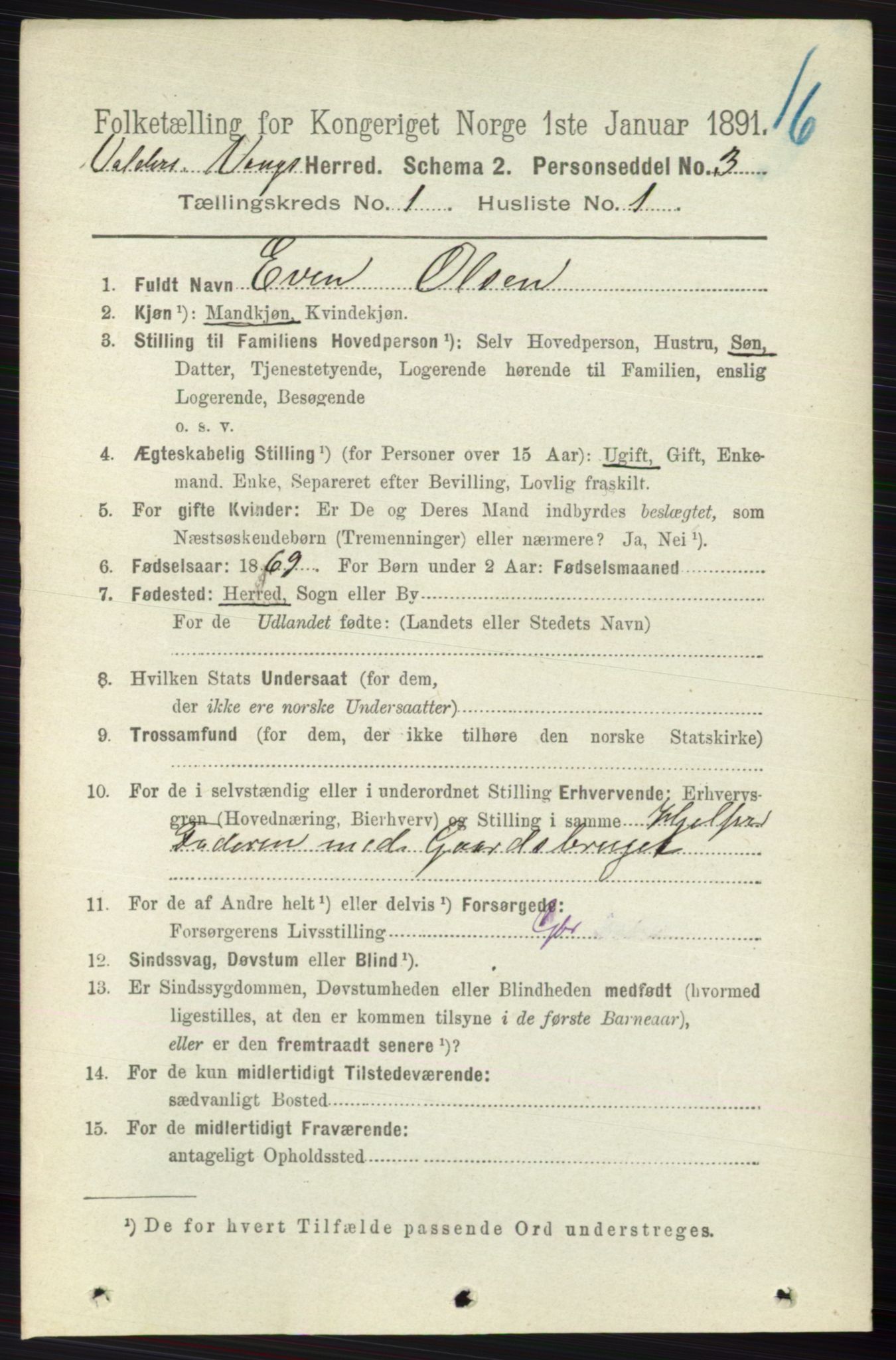 RA, 1891 census for 0545 Vang, 1891, p. 80