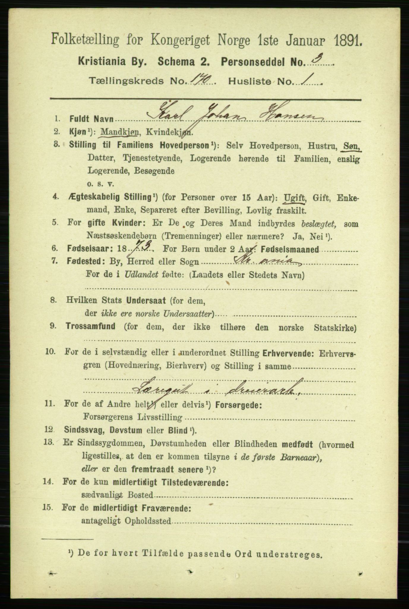 RA, 1891 census for 0301 Kristiania, 1891, p. 99613