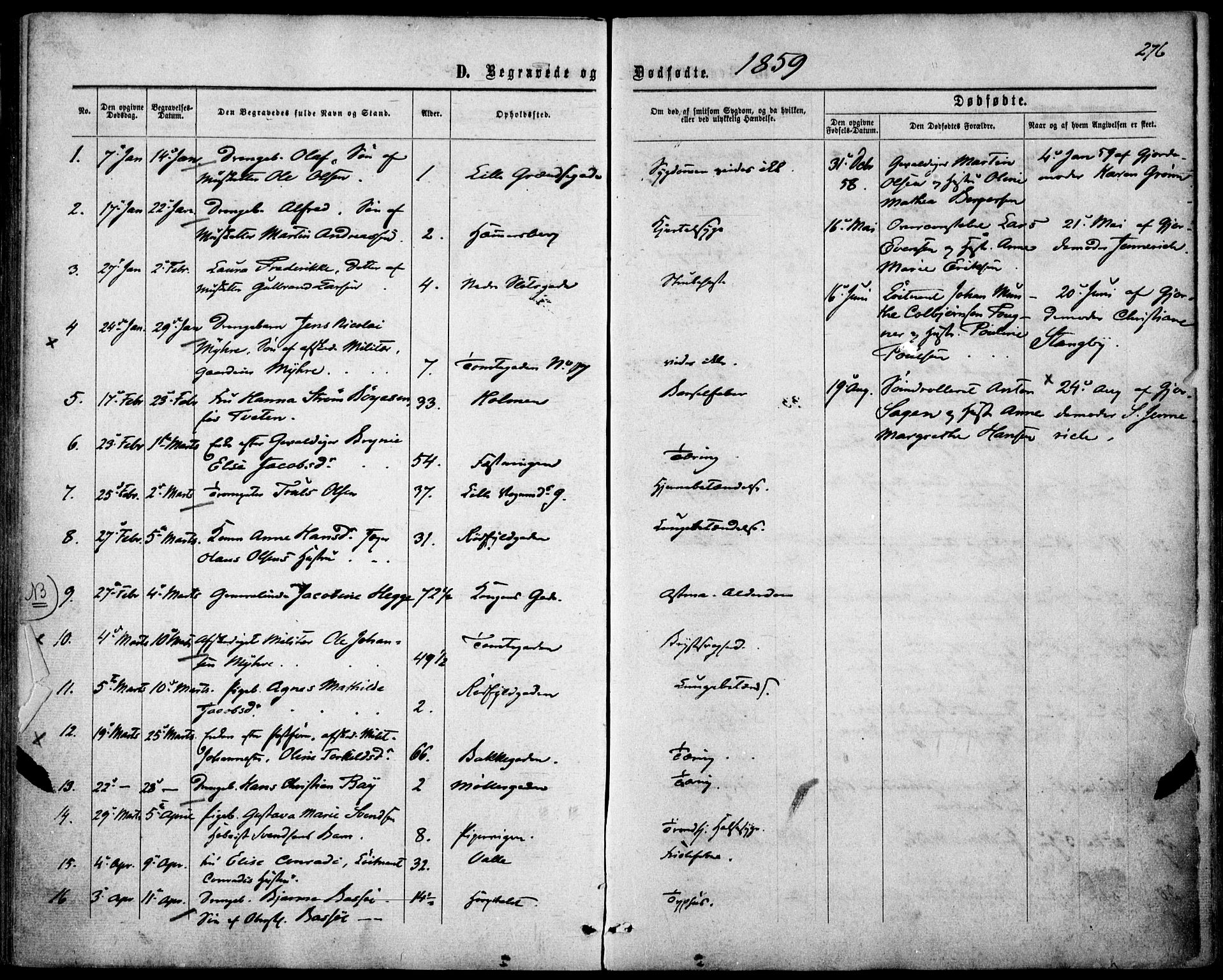 Garnisonsmenigheten Kirkebøker, SAO/A-10846/F/Fa/L0010: Parish register (official) no. 10, 1859-1869, p. 276