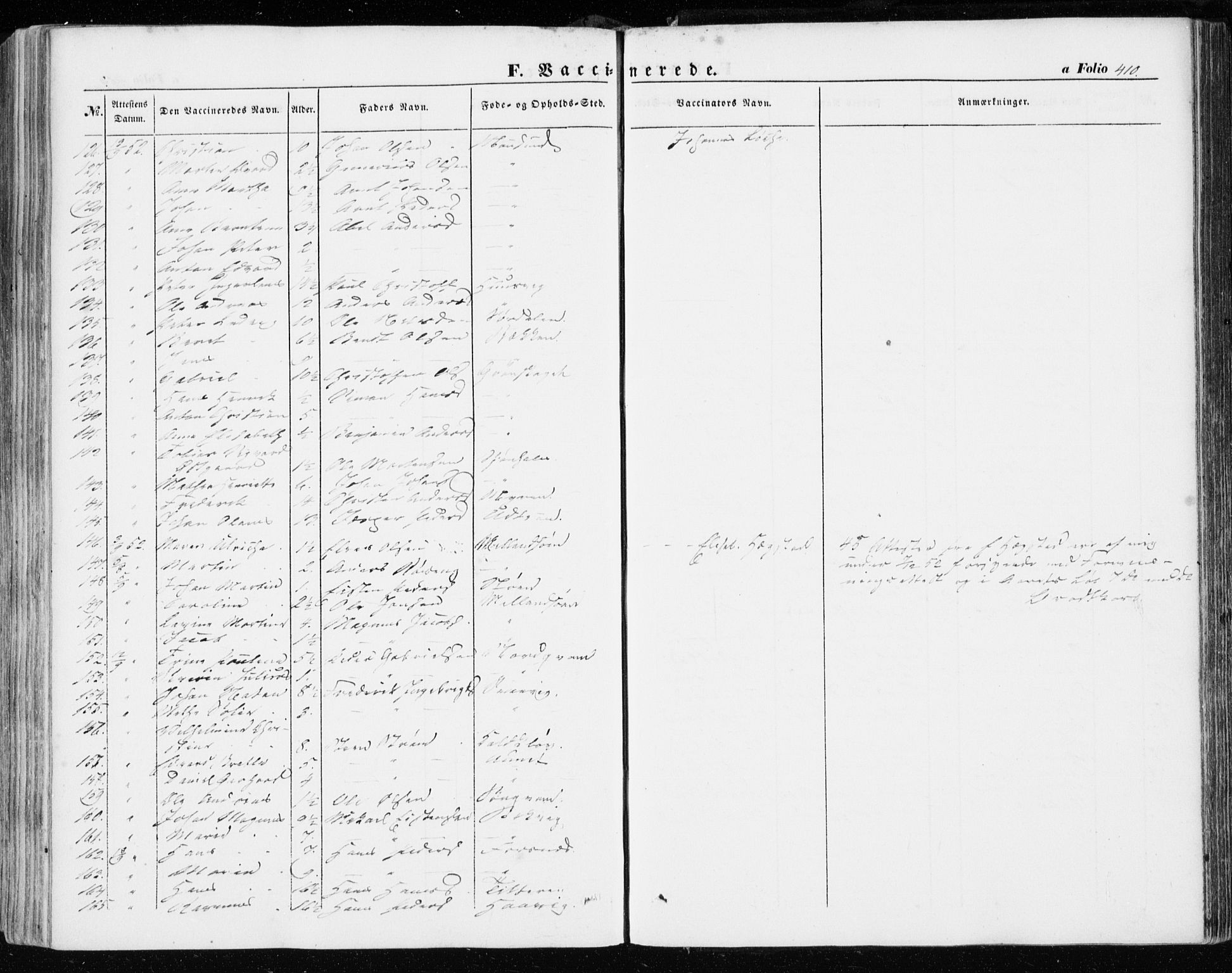 Ministerialprotokoller, klokkerbøker og fødselsregistre - Sør-Trøndelag, AV/SAT-A-1456/634/L0530: Parish register (official) no. 634A06, 1852-1860, p. 410