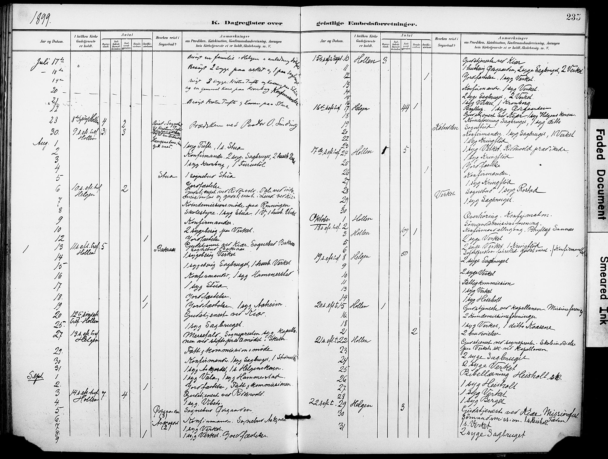 Holla kirkebøker, AV/SAKO-A-272/F/Fa/L0010: Parish register (official) no. 10, 1897-1907, p. 235