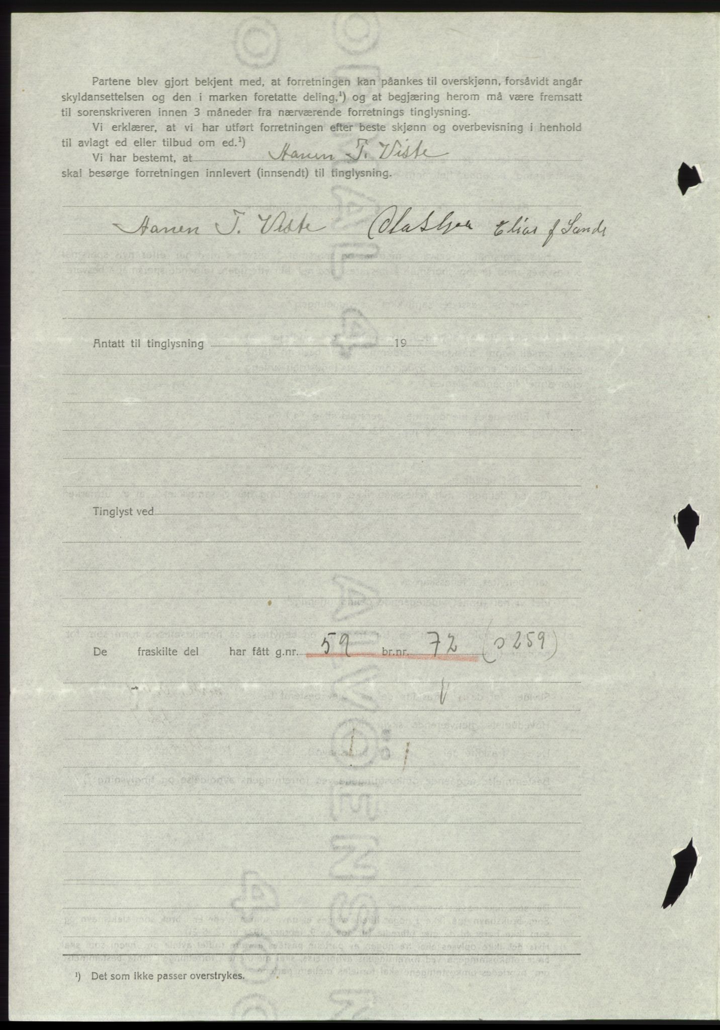 Jæren sorenskriveri, SAST/A-100310/03/G/Gba/L0069: Mortgage book, 1937-1937, Diary no: : 3272/1937