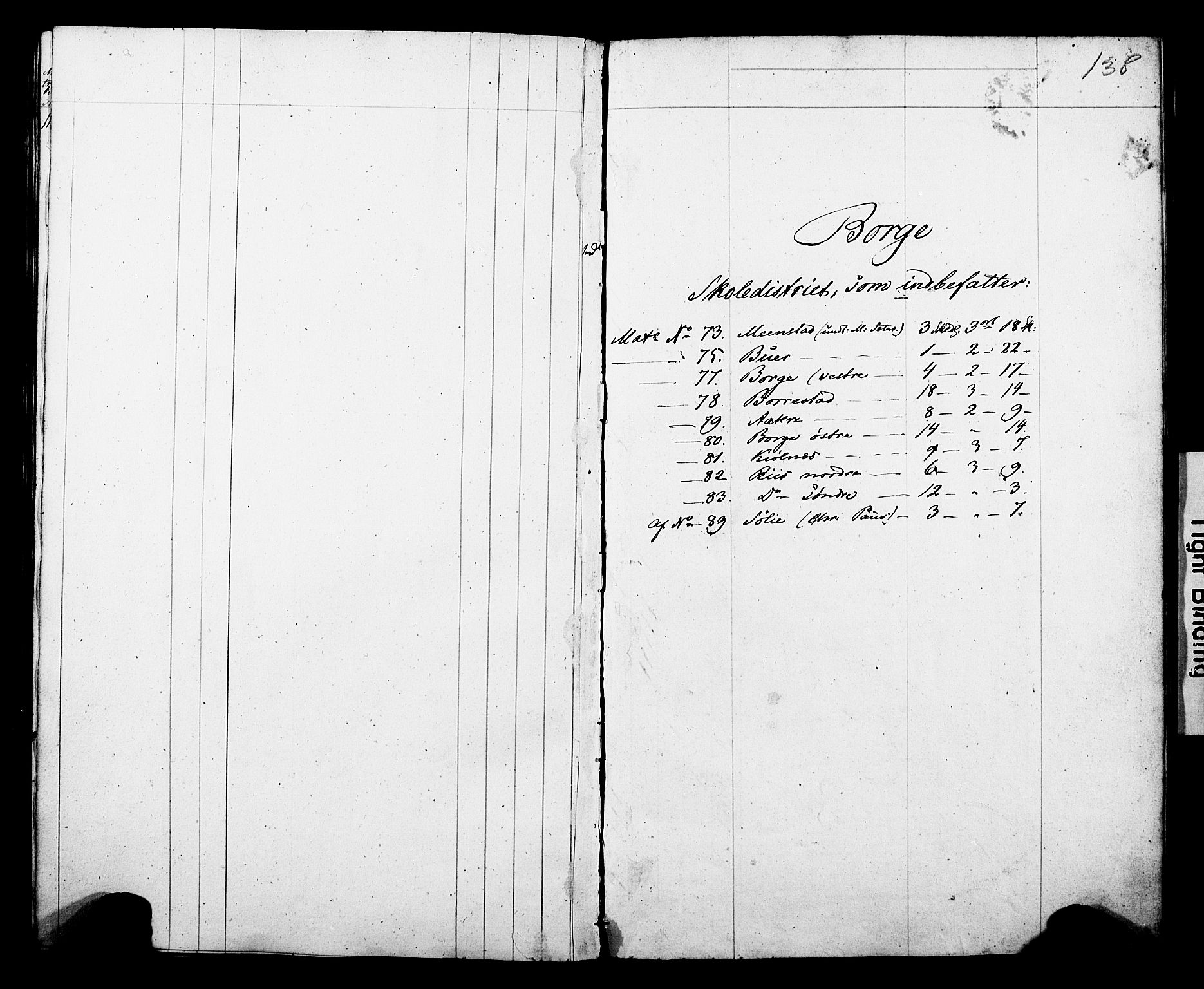 , Census 1845 for Gjerpen, 1845, p. 138