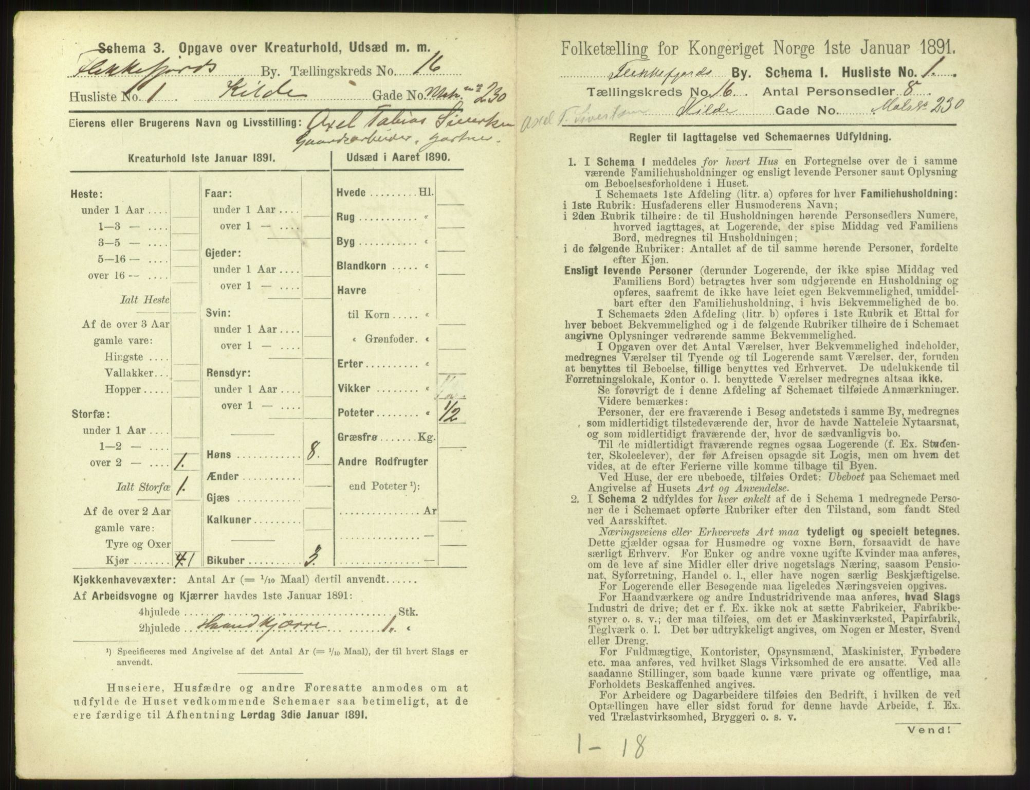 RA, 1891 census for 1004 Flekkefjord, 1891, p. 544